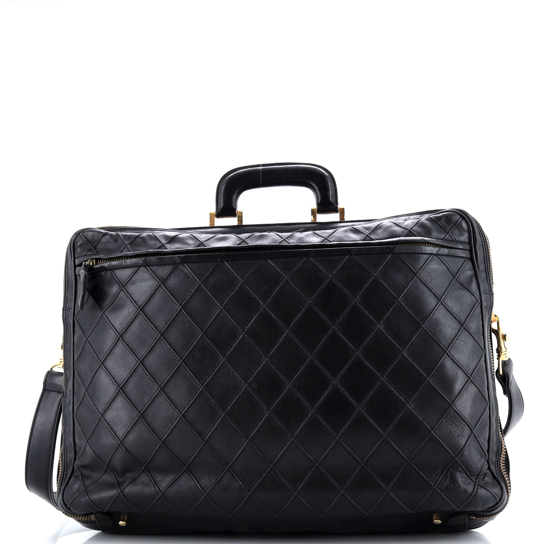 Vintage Diamond Stitch Weekender Quilted Leather Large