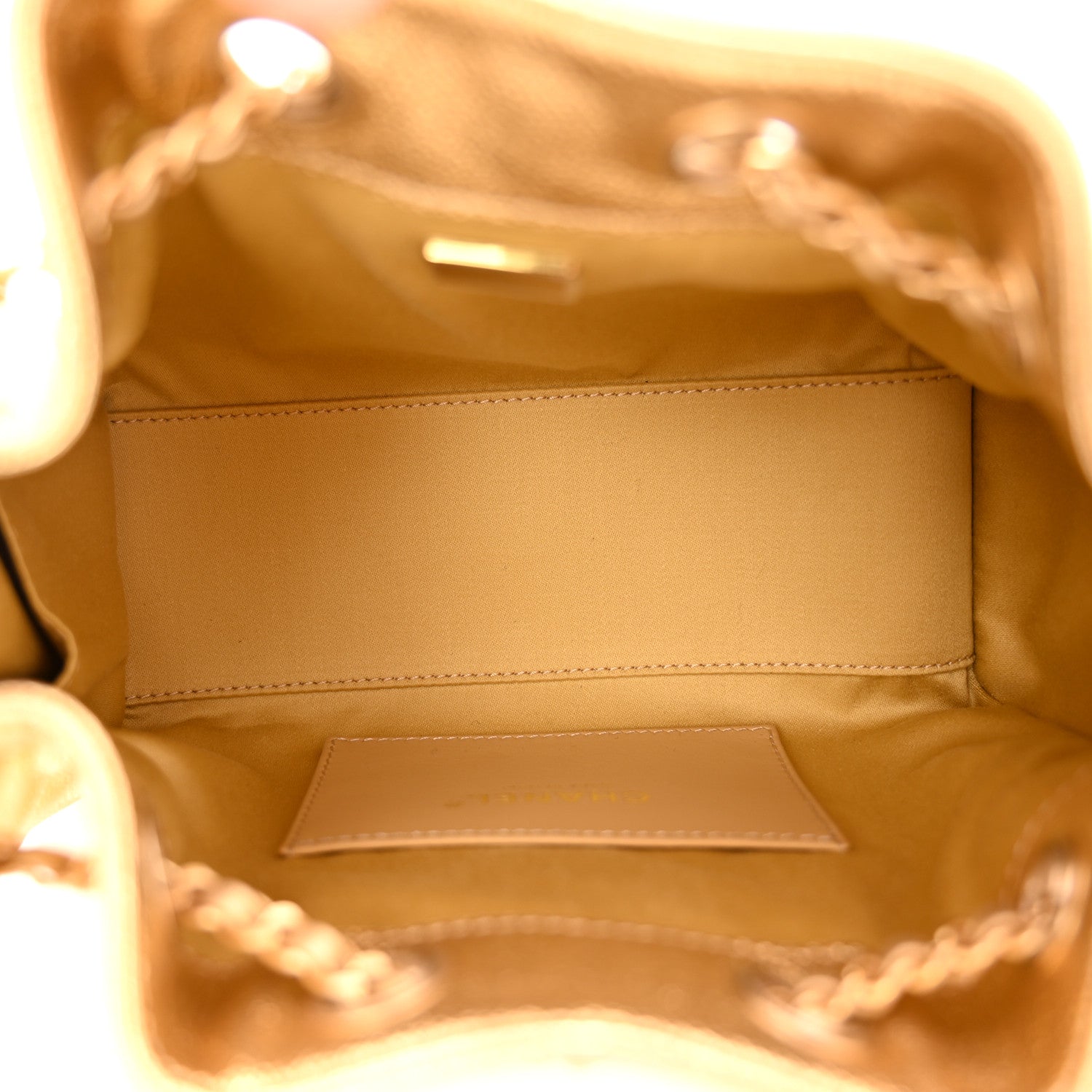 Metallic Caviar Quilted Mini Chanel 25 Handbag Gold
