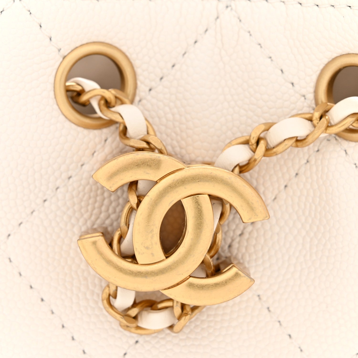 Caviar Quilted Mini Chanel 25 Handbag White