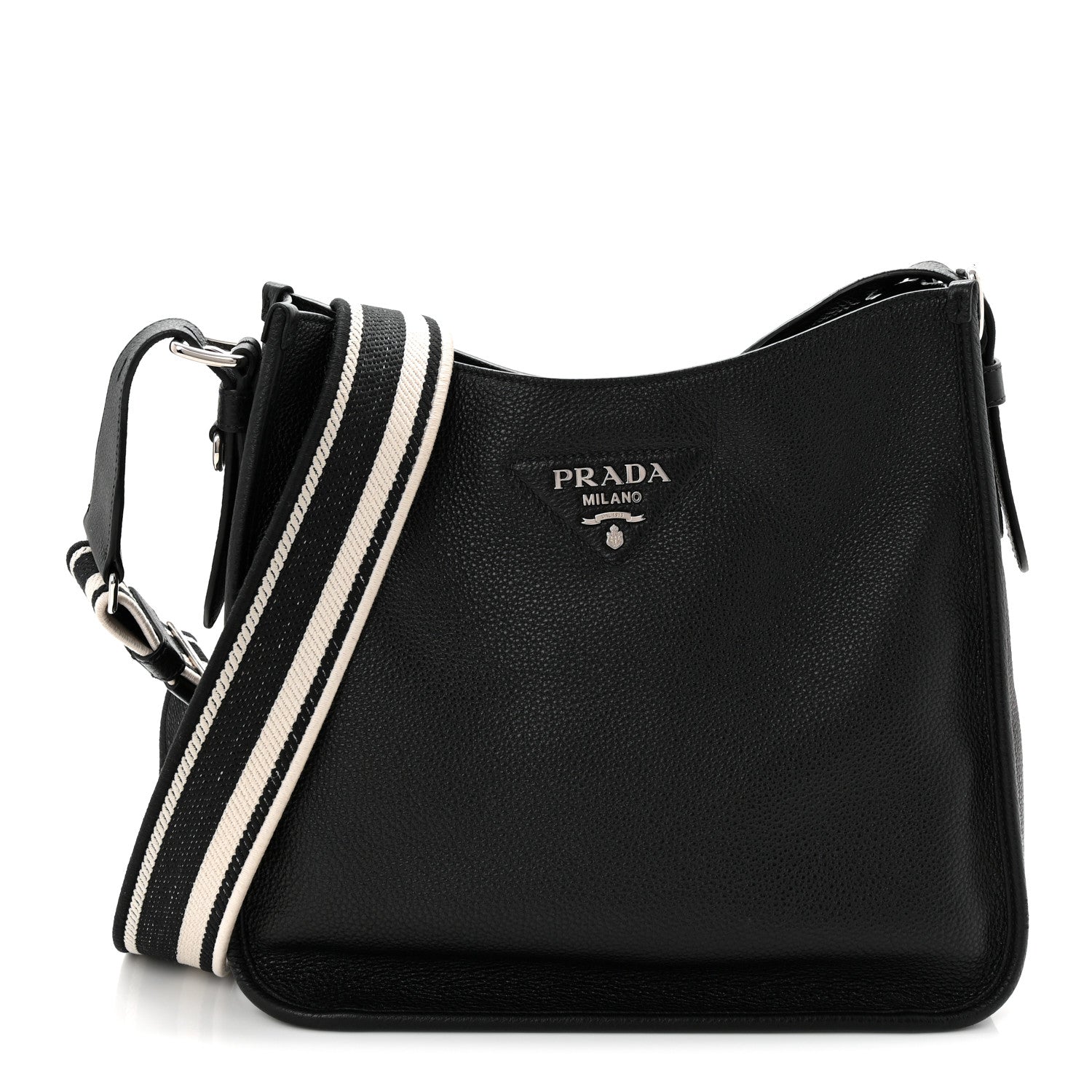 Vitello Daino Soft Hobo Messenger Bag Black