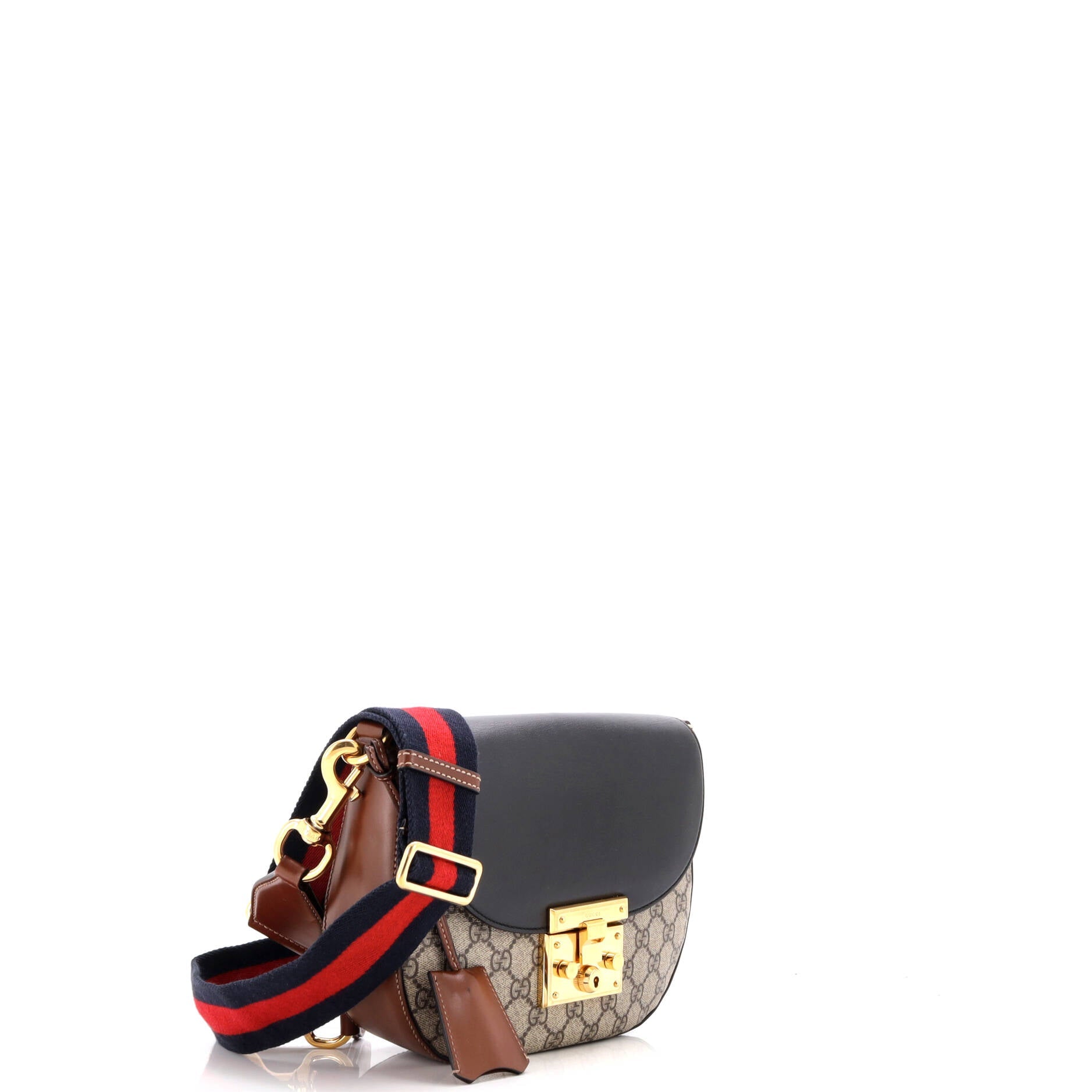 Padlock Saddle Shoulder Bag GG Coated Canvas and Leather Medium