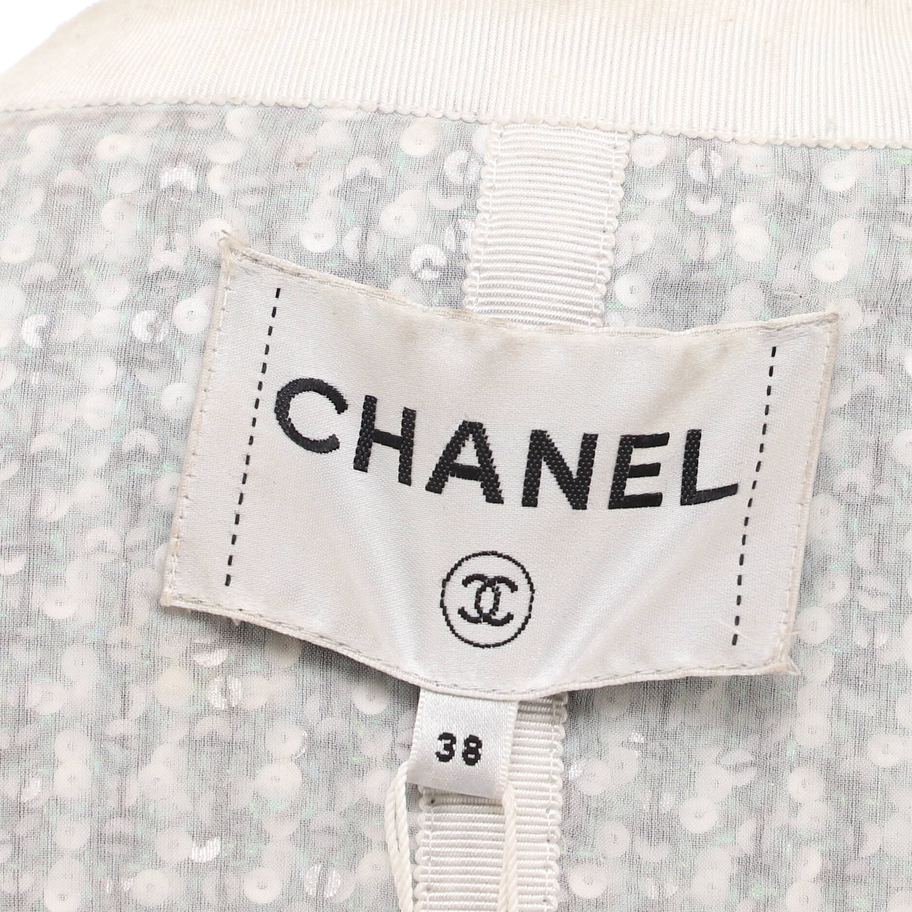Women's Collarless Jacket Tweed with Sequins