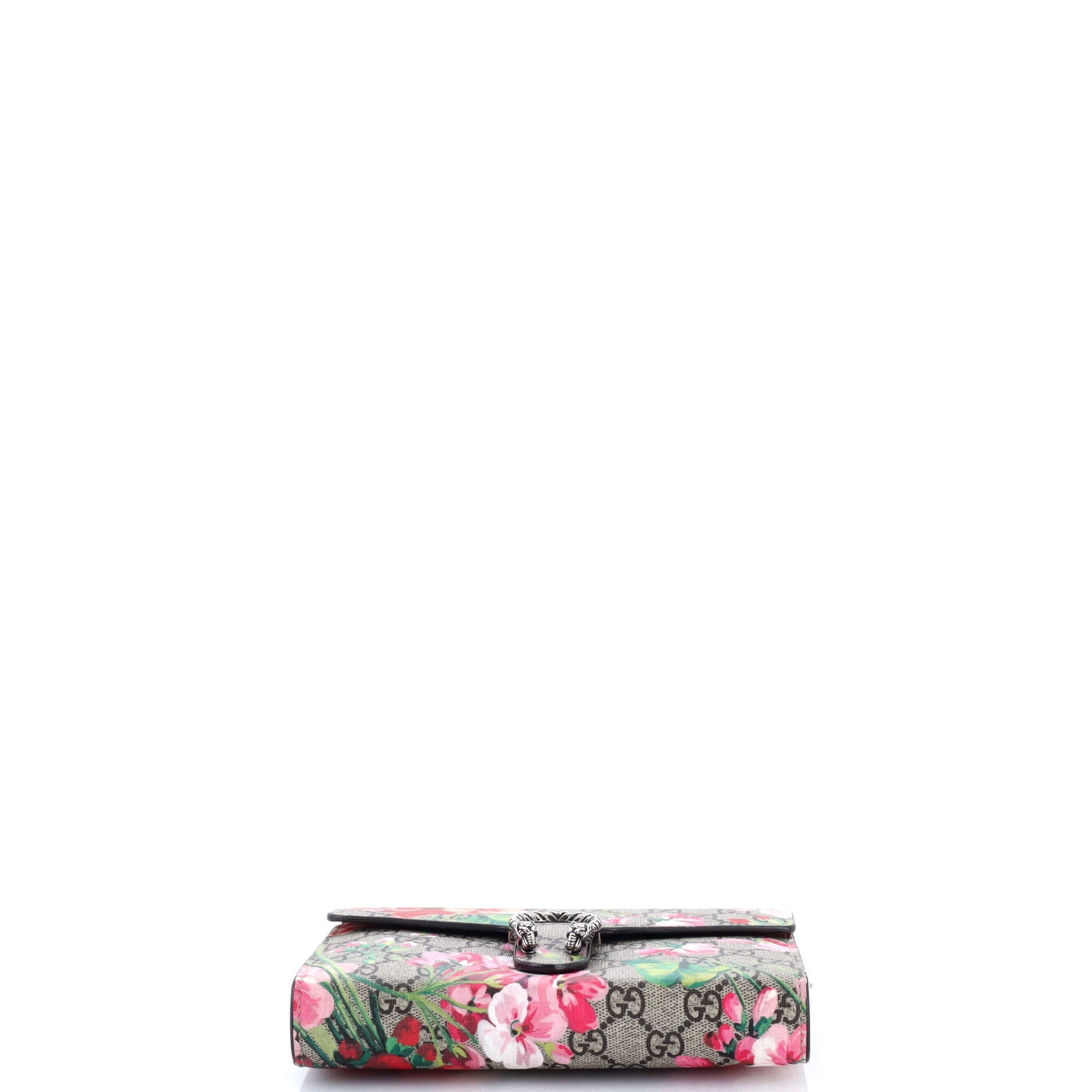 Dionysus Chain Wallet Blooms Print GG Coated Canvas Small