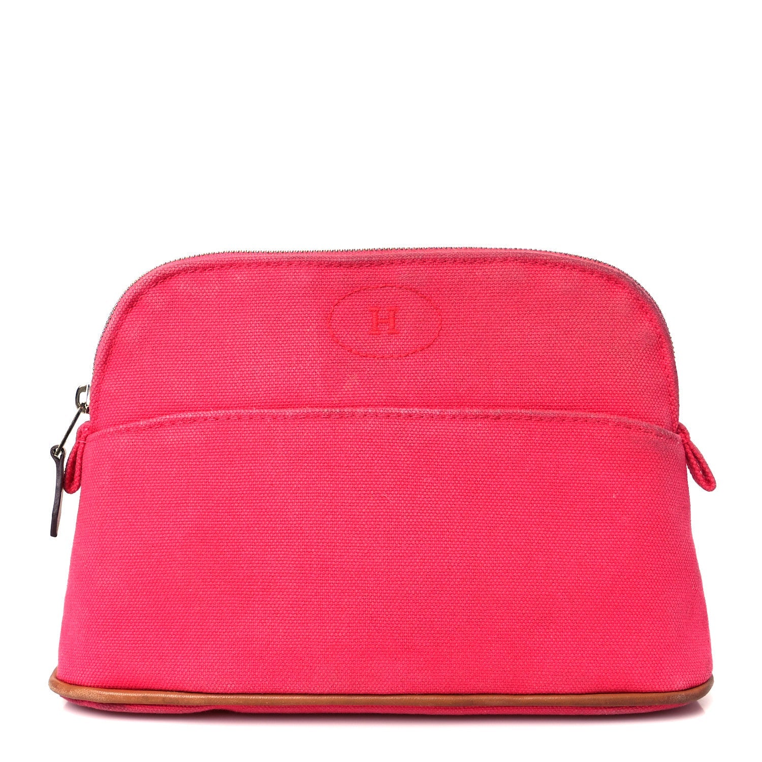 Cotton Canvas Mini Bolide Travel Cosmetic Pouch Hibiscus