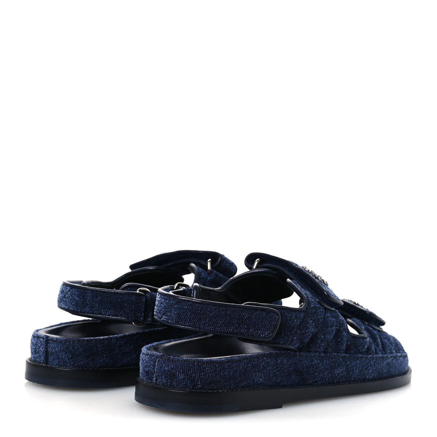 Velvet Velcro Dad Sandals 37.5 Blue