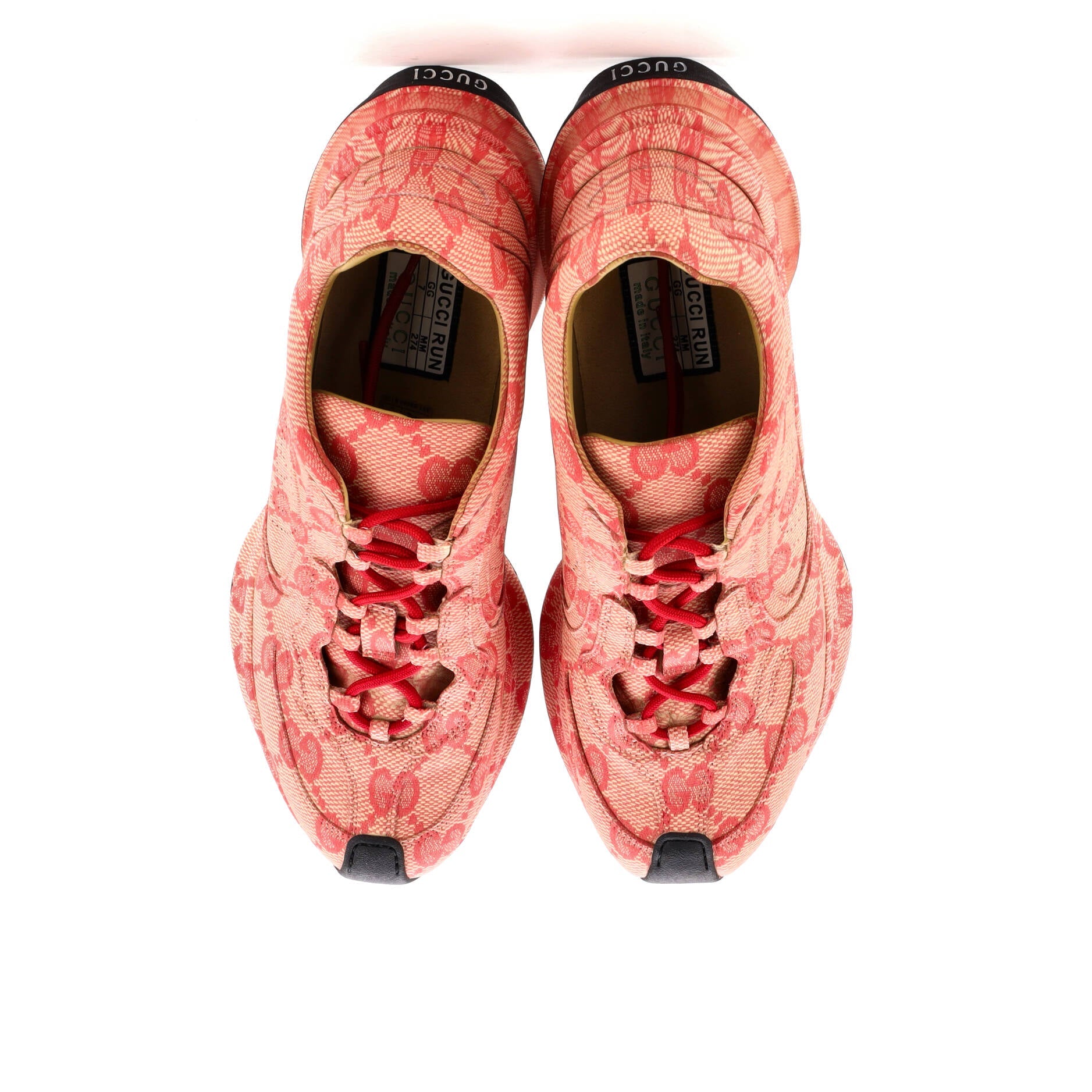 Men's Run Sneakers Monogram Print Leather