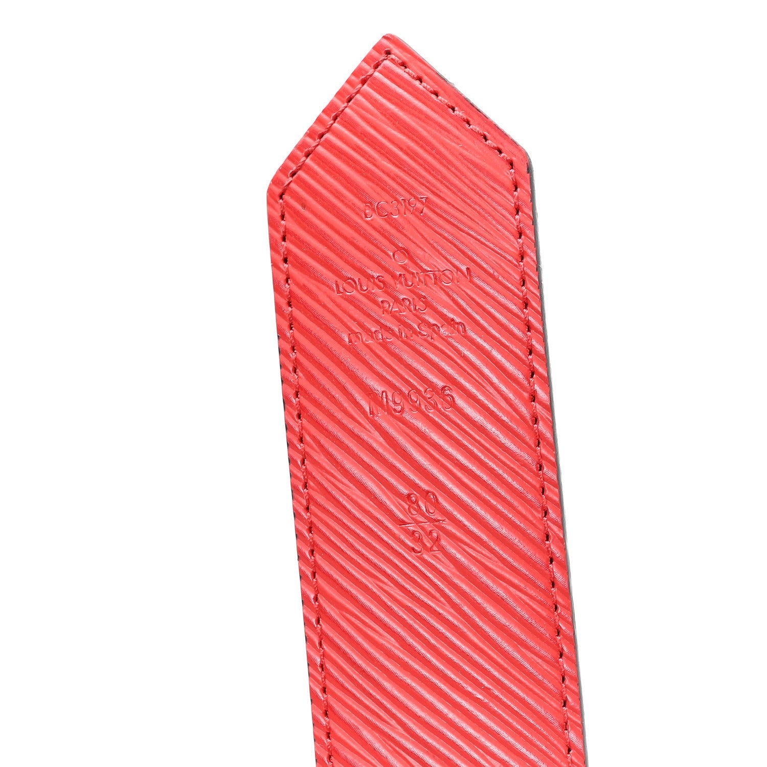 Monogram Epi 35mm LV Circle Reversible Belt 80 32 Coquelicot