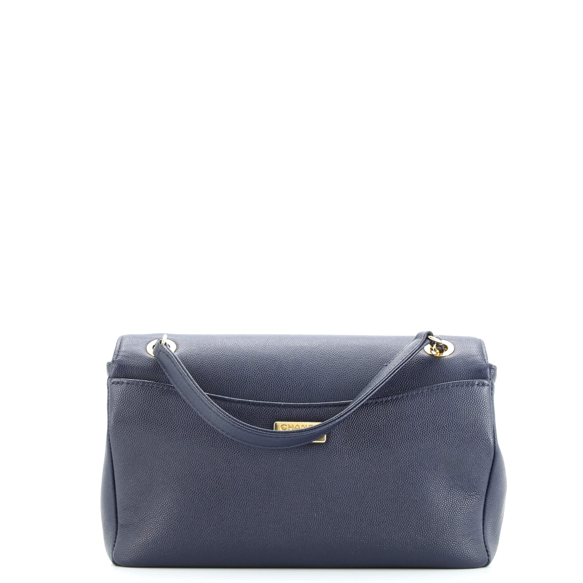 Captain Gold Flap Bag Embroidered Caviar Medium