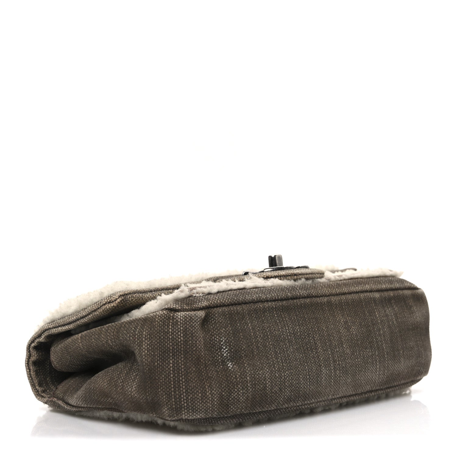Shearling Sheepskin Denim Small Paris Dallas Sheriff's Star Flap Brown White