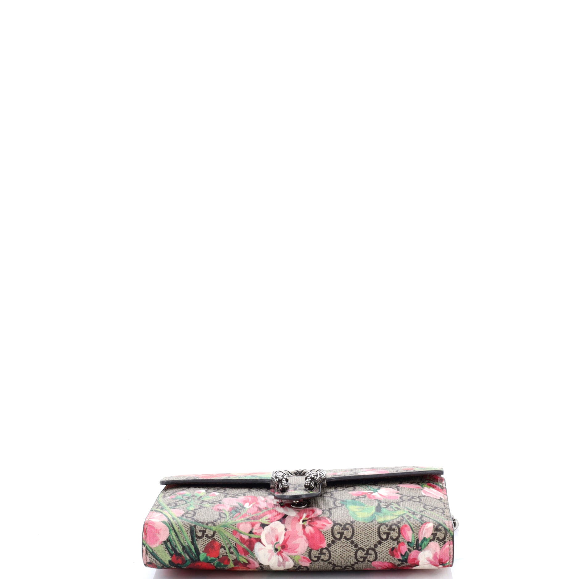 Dionysus Chain Wallet Blooms Print GG Coated Canvas Small