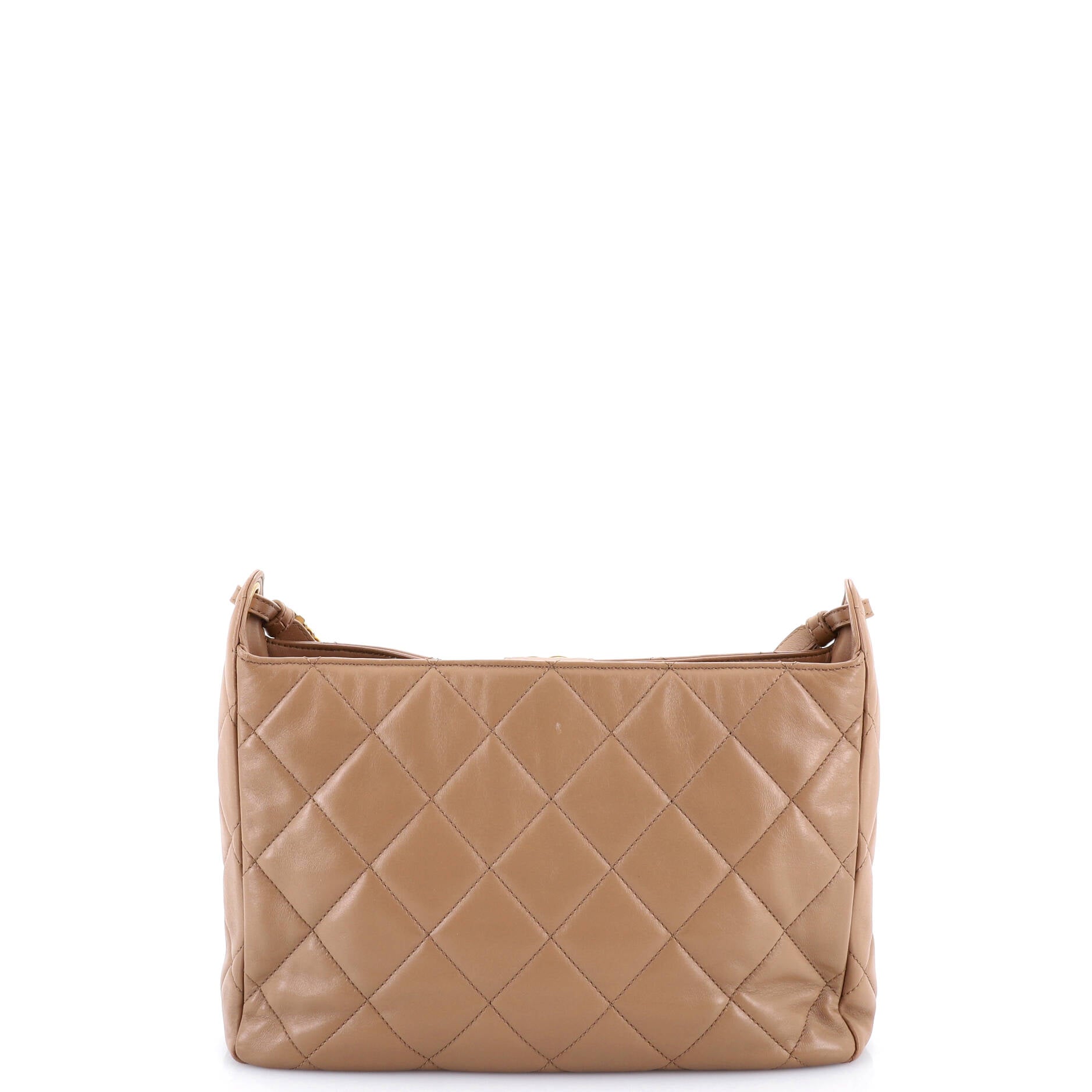 CC Turnlock Belted Chain Handle Hobo Quilted Lambskin Medium