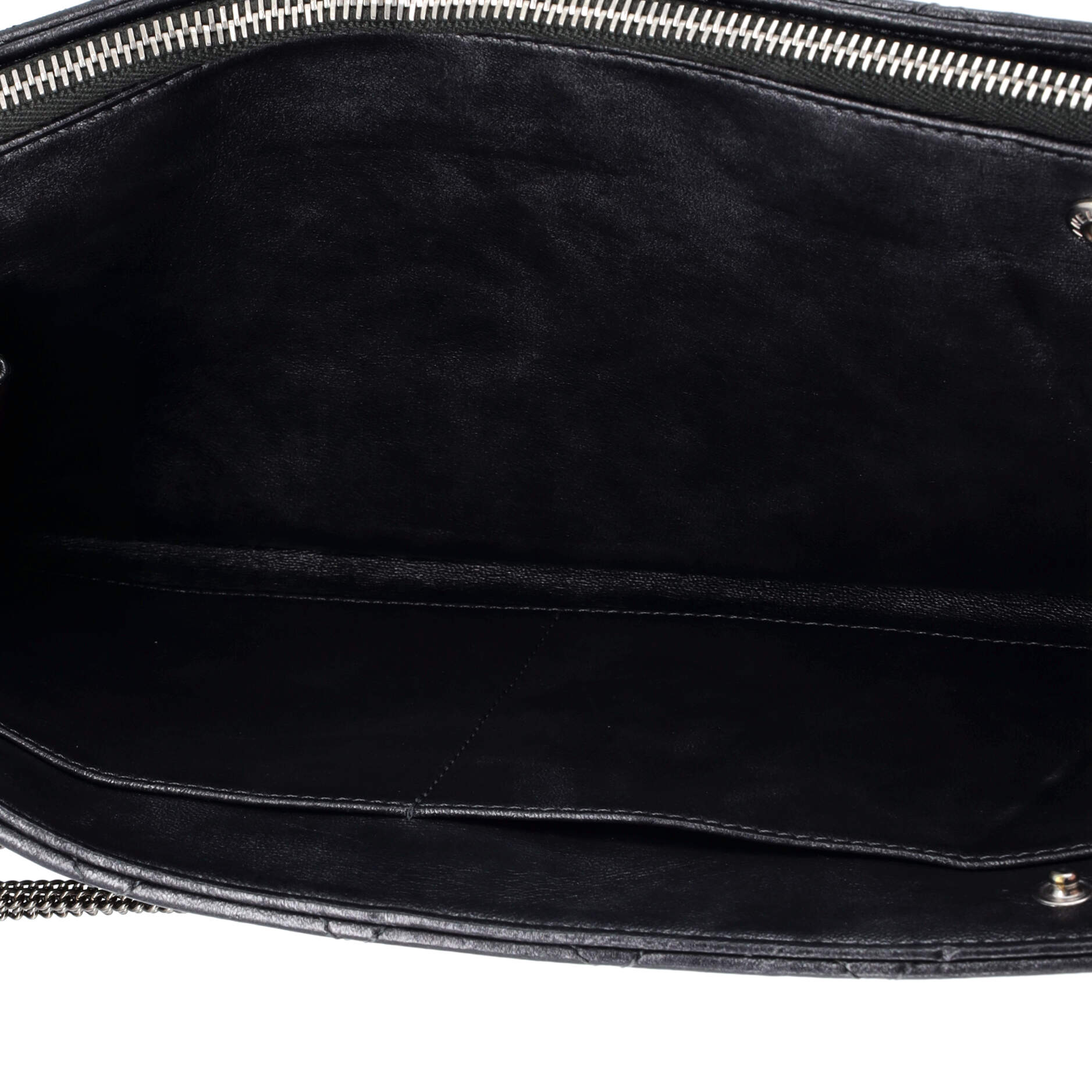 CC Chain Fringe Wristlet Clutch Quilted Leather
