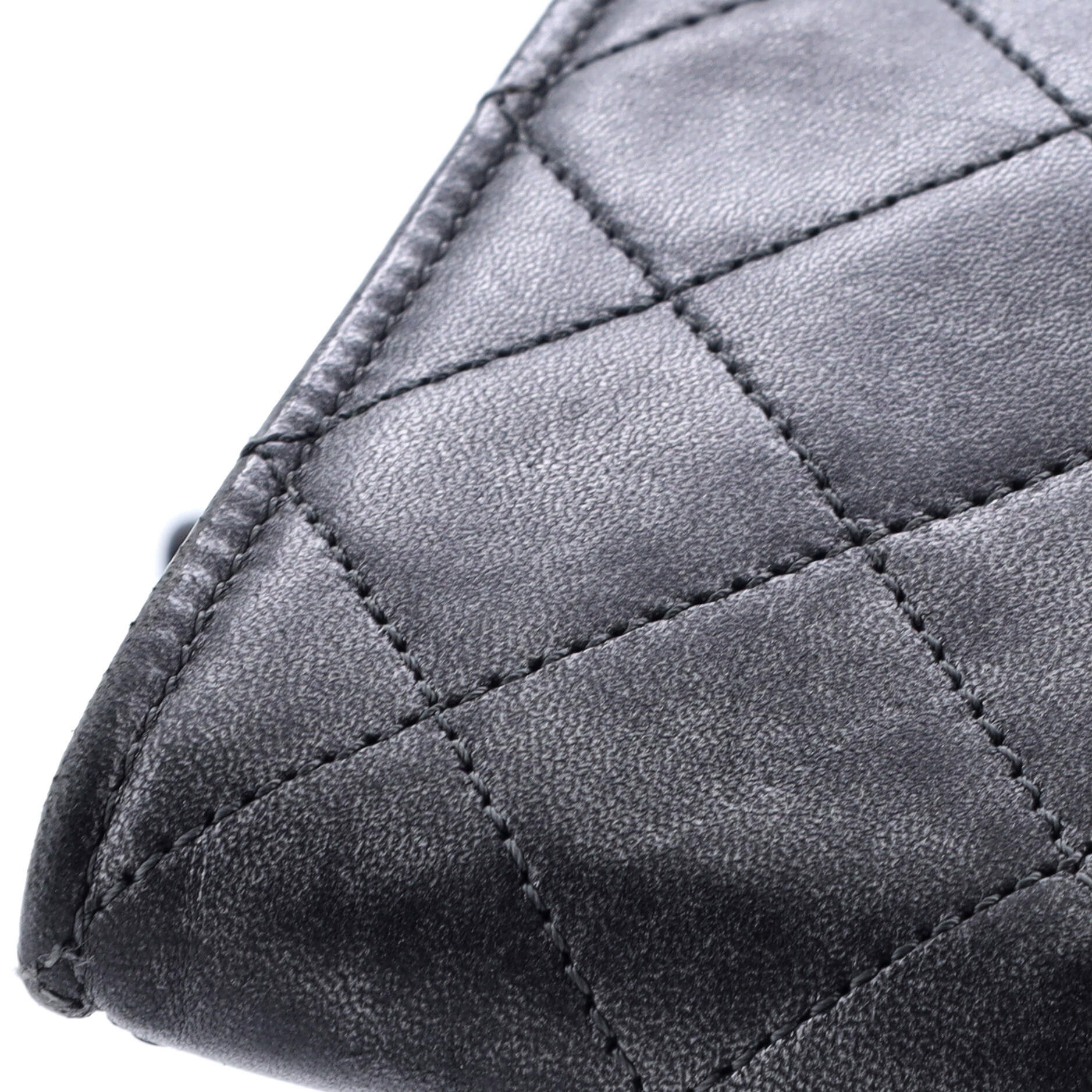 CC Chain Fringe Wristlet Clutch Quilted Leather