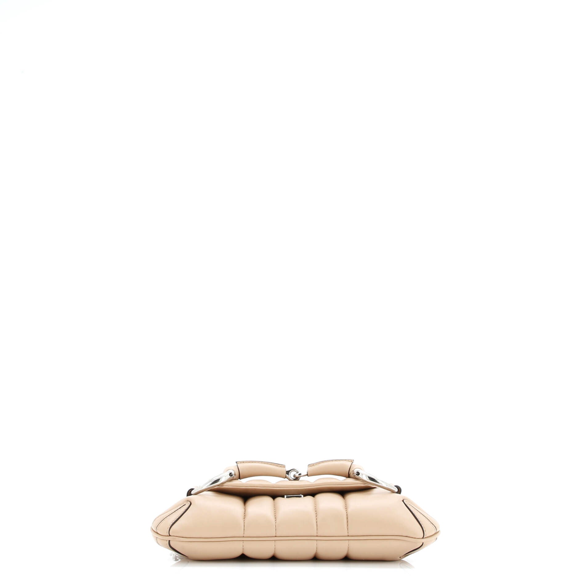 Horsebit Chain Shoulder Bag Vertical Quilted Leather Small