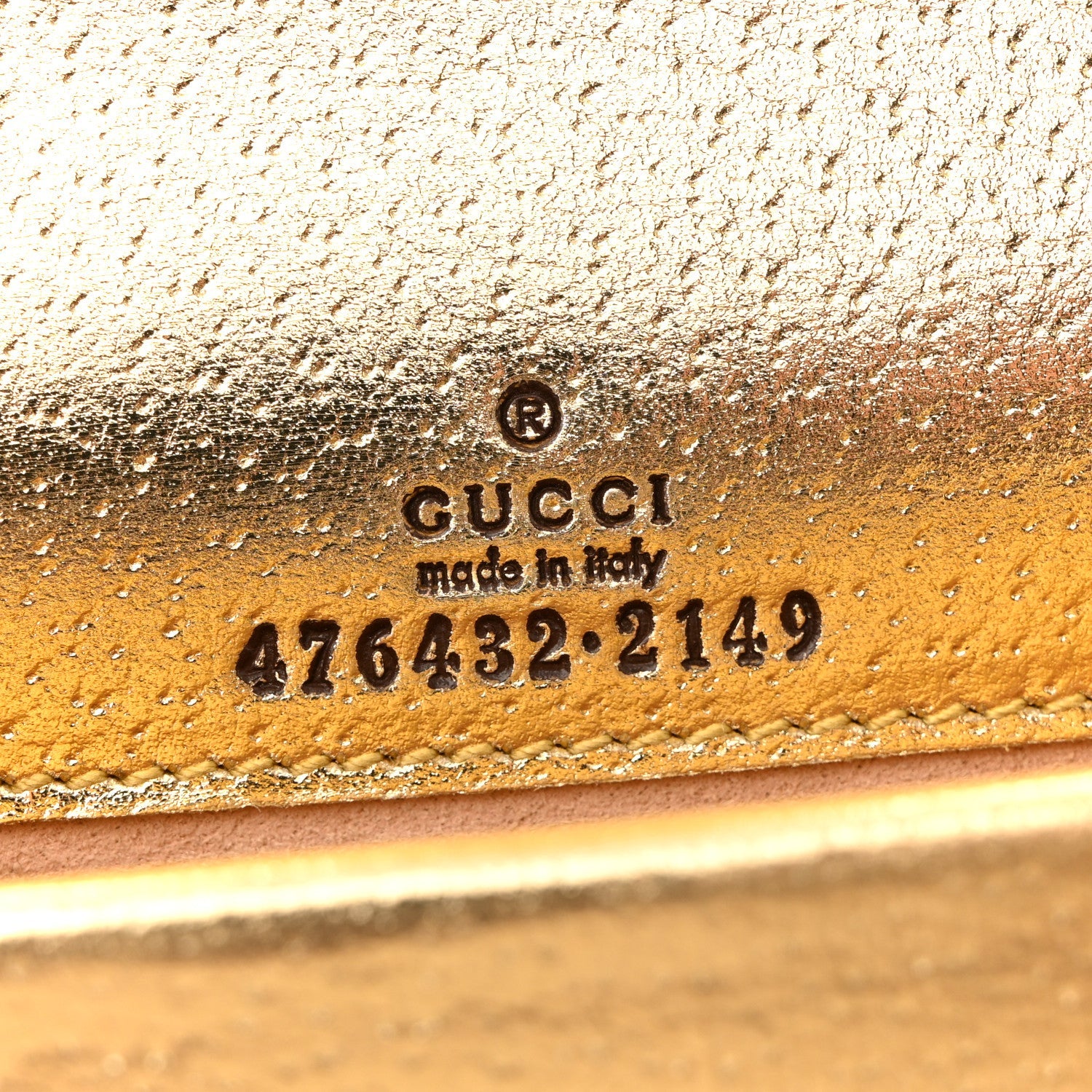 Metallic Calfskin Super Mini Dionysus Shoulder Bag Gold