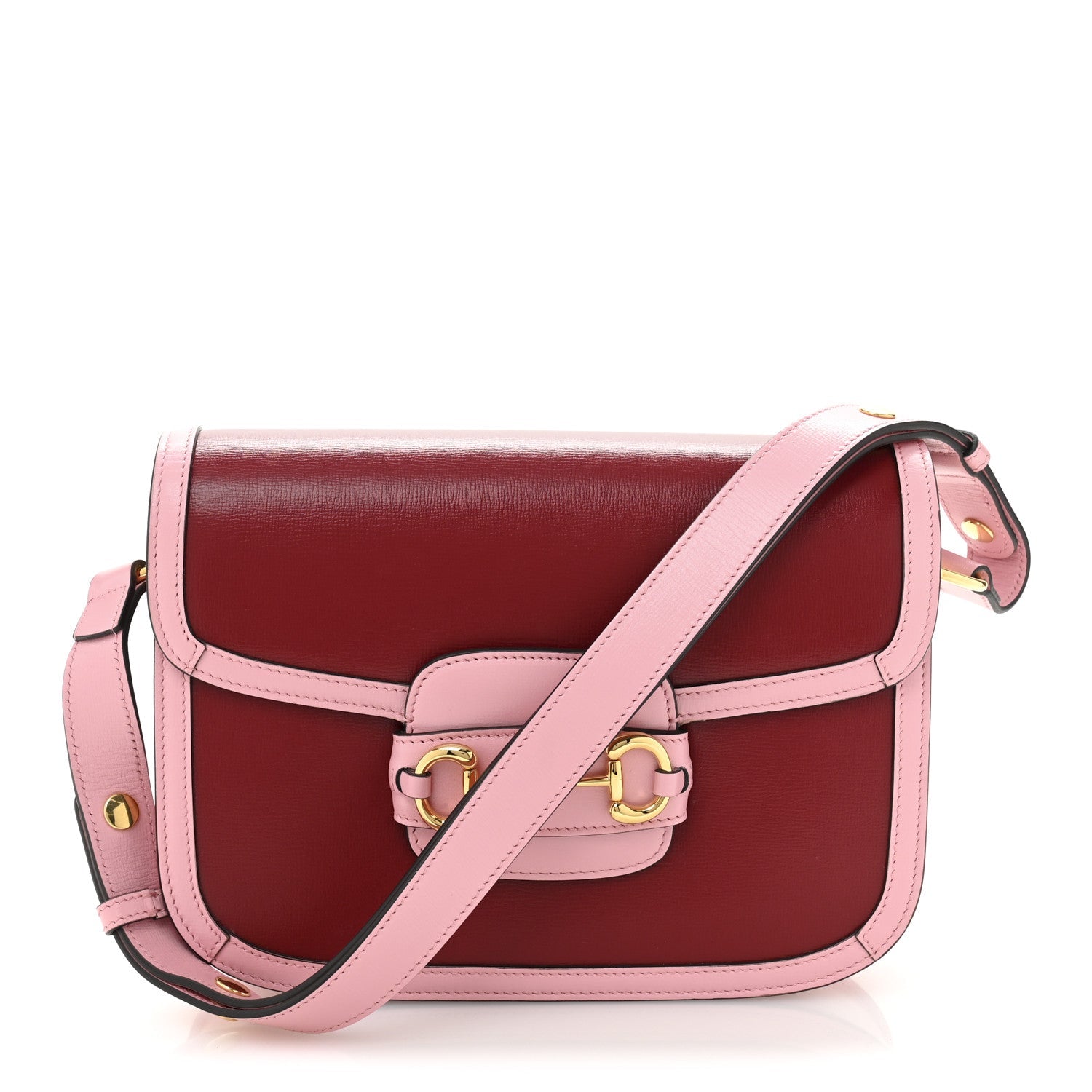 Azalea Calfskin Horsebit 1955 Shoulder Bag New Cherry Red Wild Rose