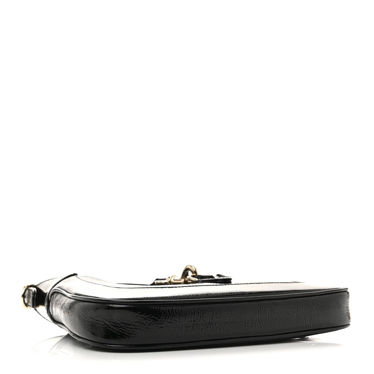 Patent Calfskin Small Jackie Shoulder Bag Black