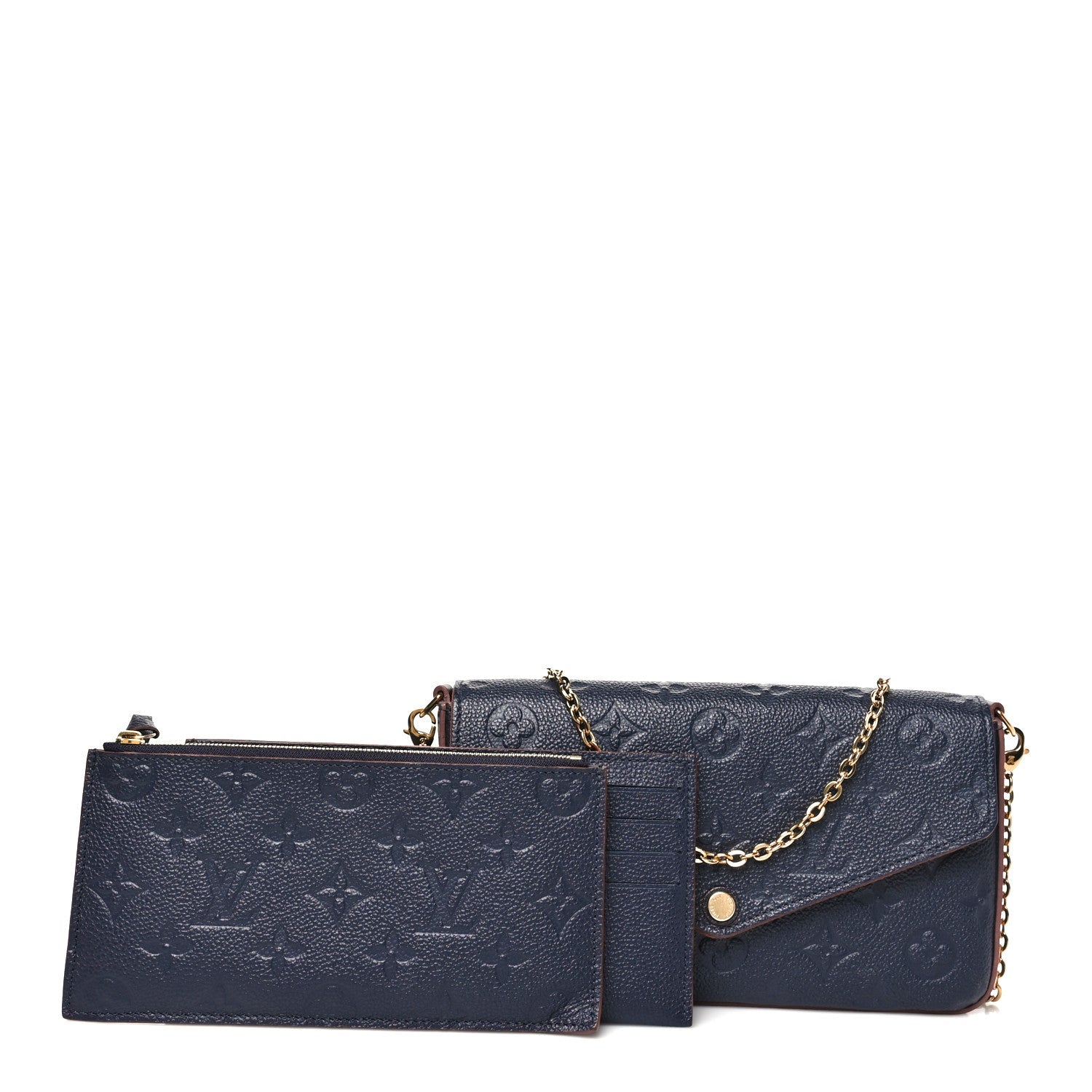 Empreinte Pochette Felicie Chain Wallet Marine Rouge