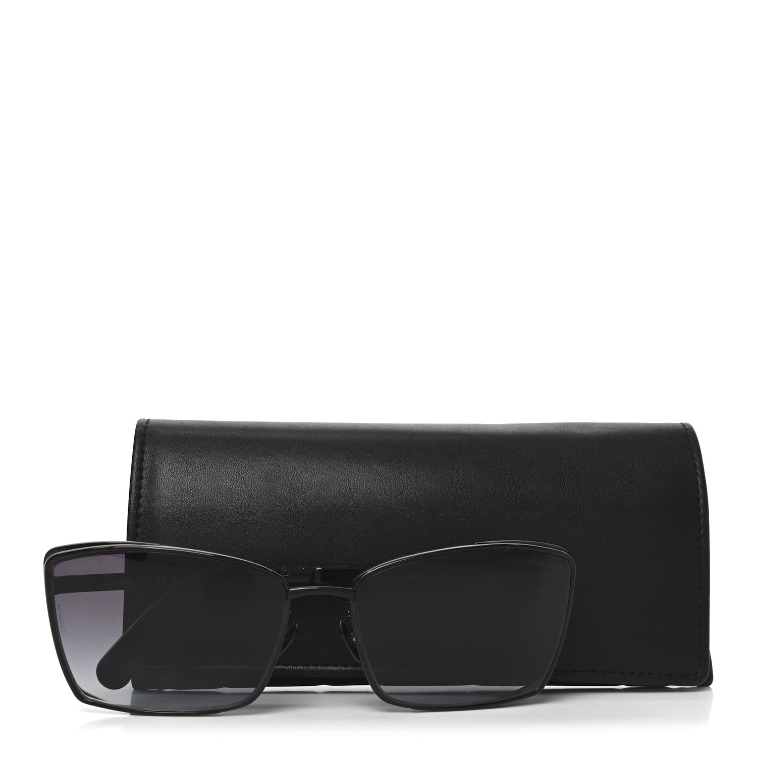 Metal Logo Square Sunglasses 71542 Black