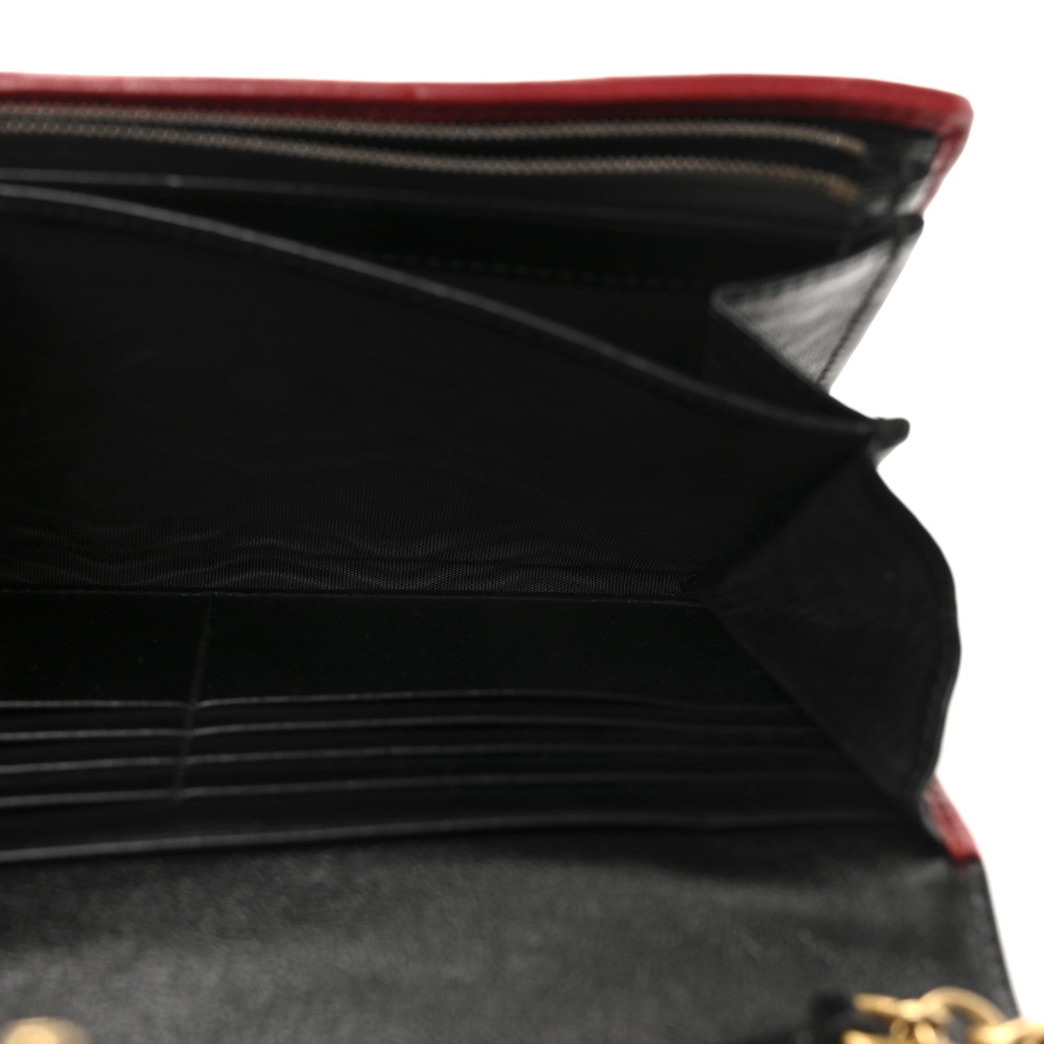 Azalea Calfskin Matelasse Diagonal Patchwork Torchon GG Marmont Chain Wallet Black Beige Romantic Cerise