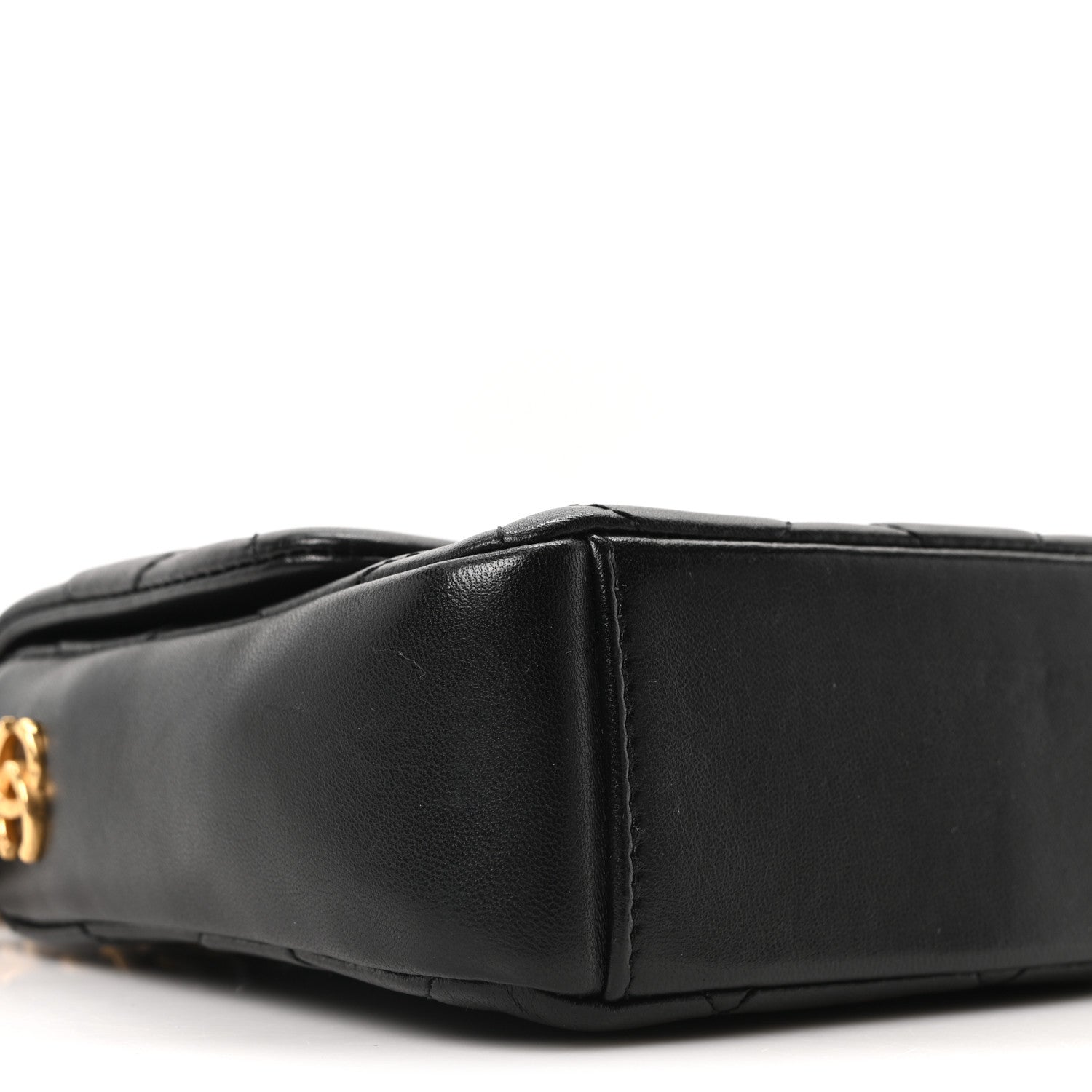 Lambskin Quilted Mini Side Note Flap Black