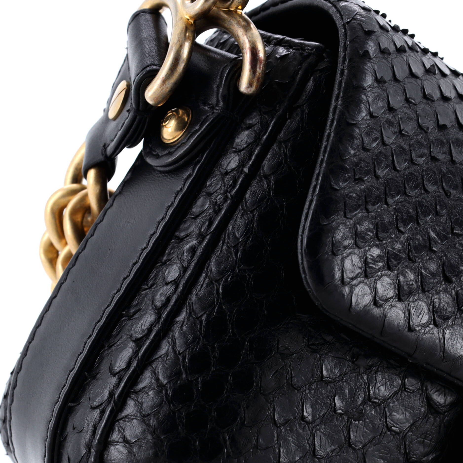 Rock My Shoulder Flap Bag Python Mini
