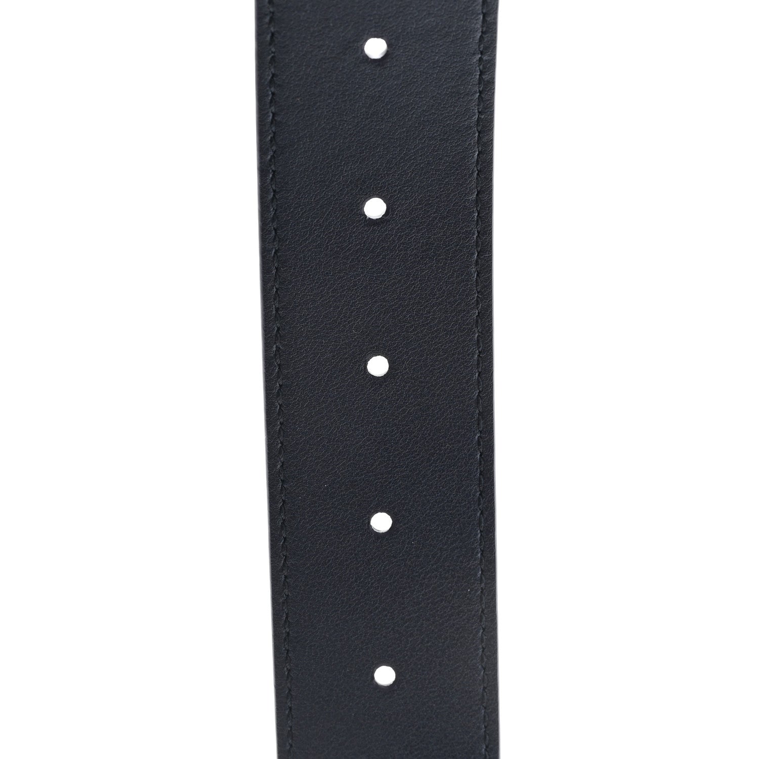 Moon Calfskin Round Plaque 35mm Belt 100 40 Navy