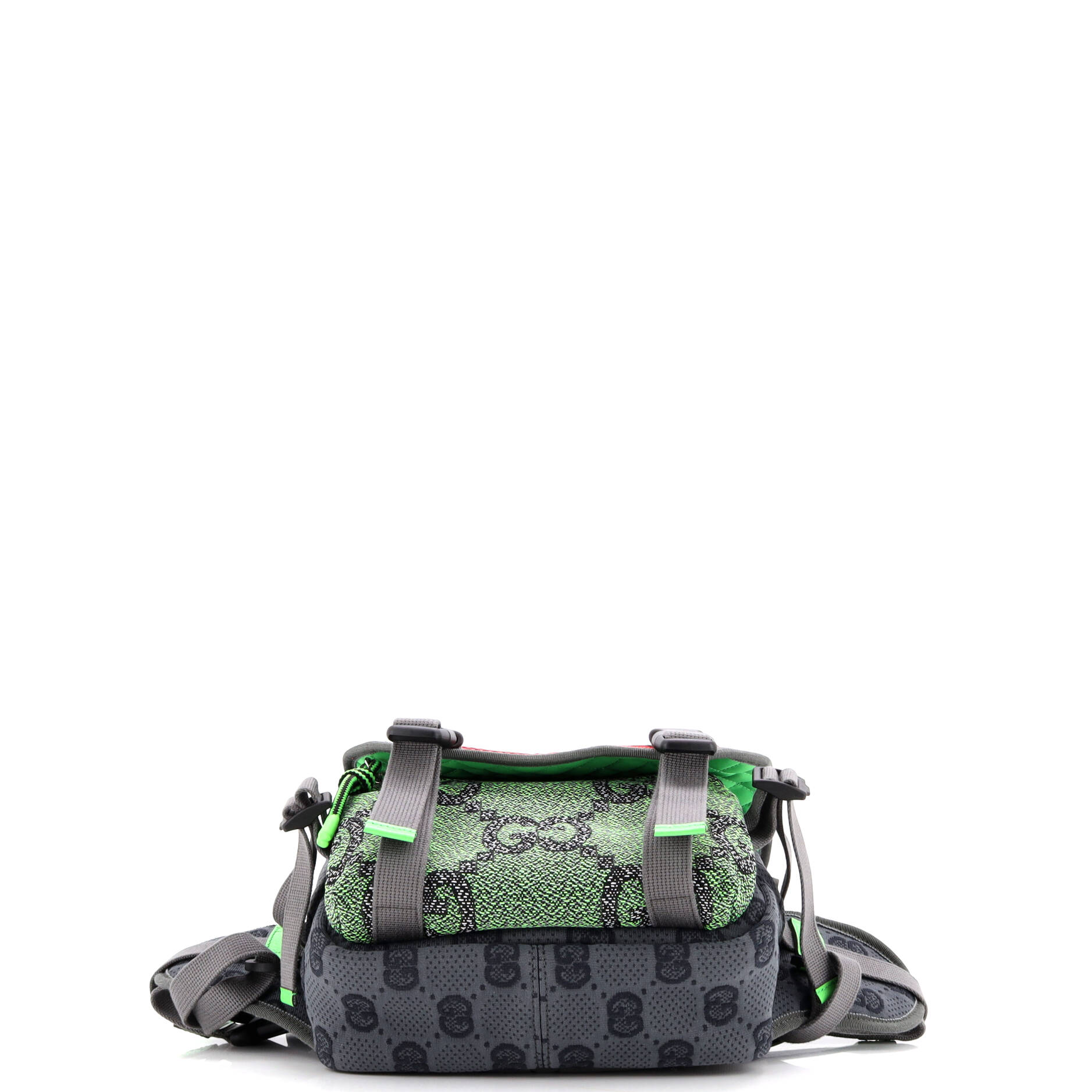 Buckle Flap Chest Strap Backpack GG Fabric with Rubber