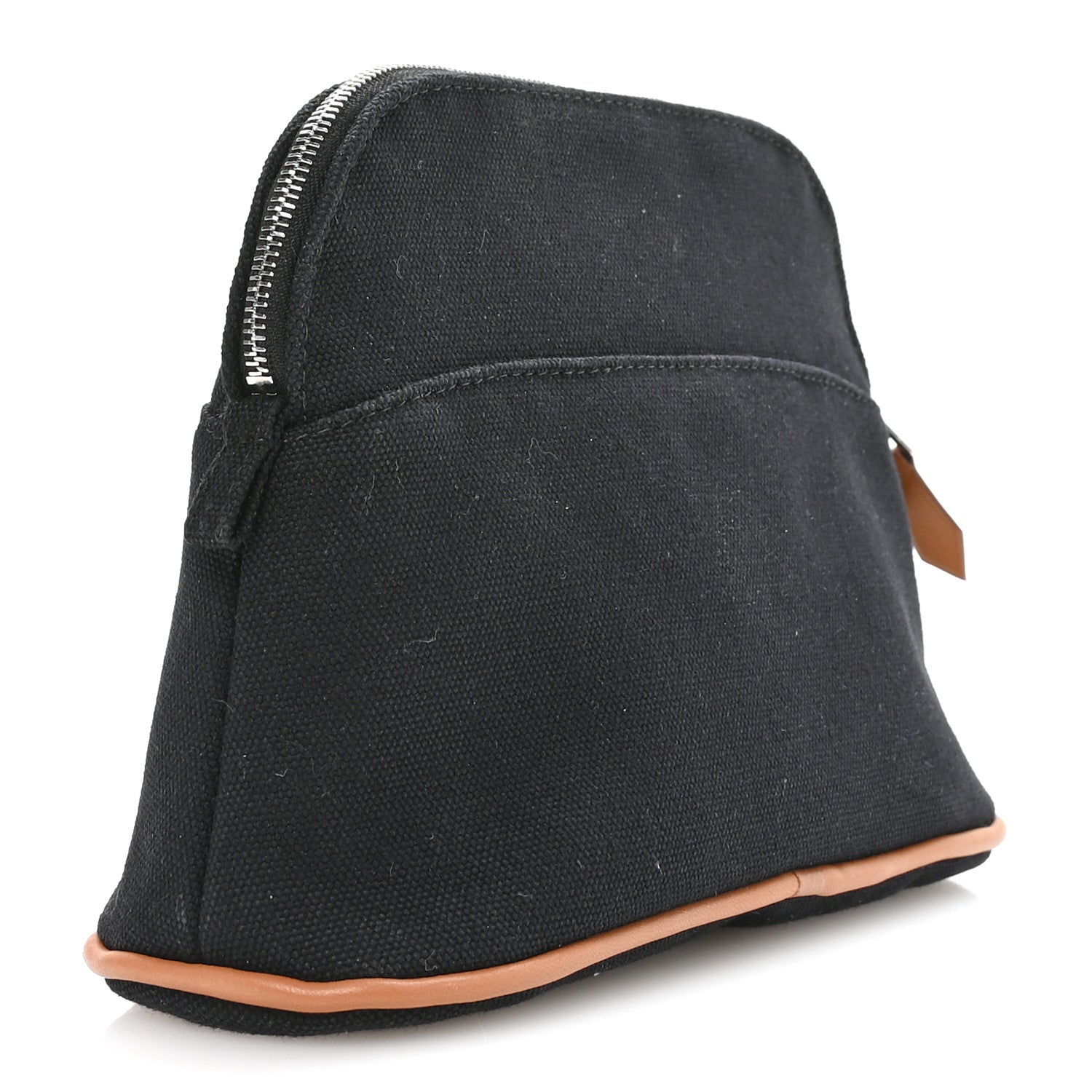 Cotton Canvas Mini Bolide Travel Cosmetic Pouch Black