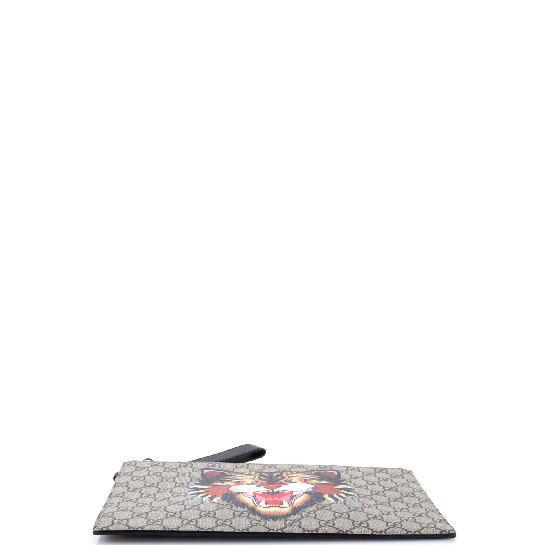 Zipped Pouch Angry Cat GG Coated Canvas Large