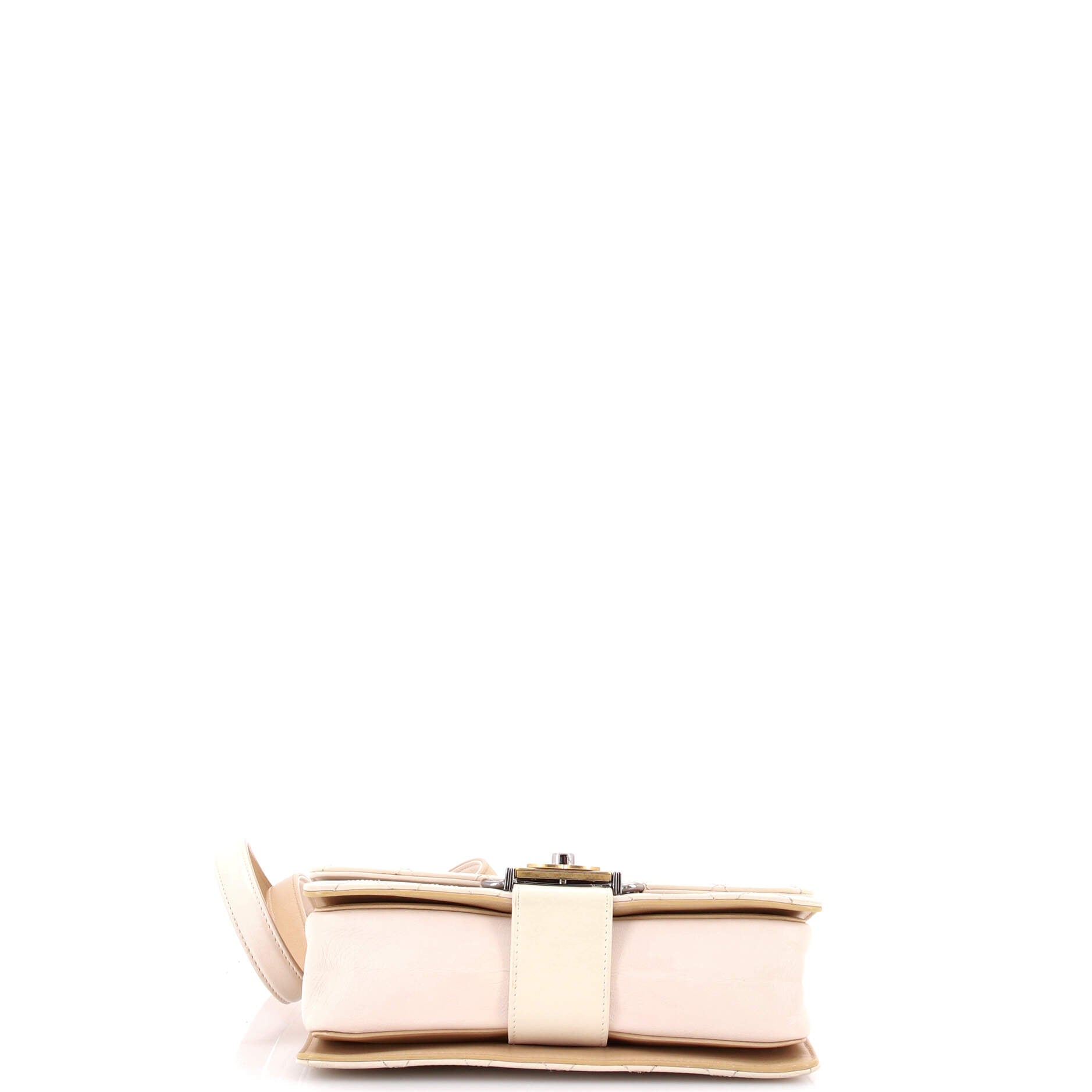 CC Chain Flap Shoulder Bag Quilted Calfskin Small