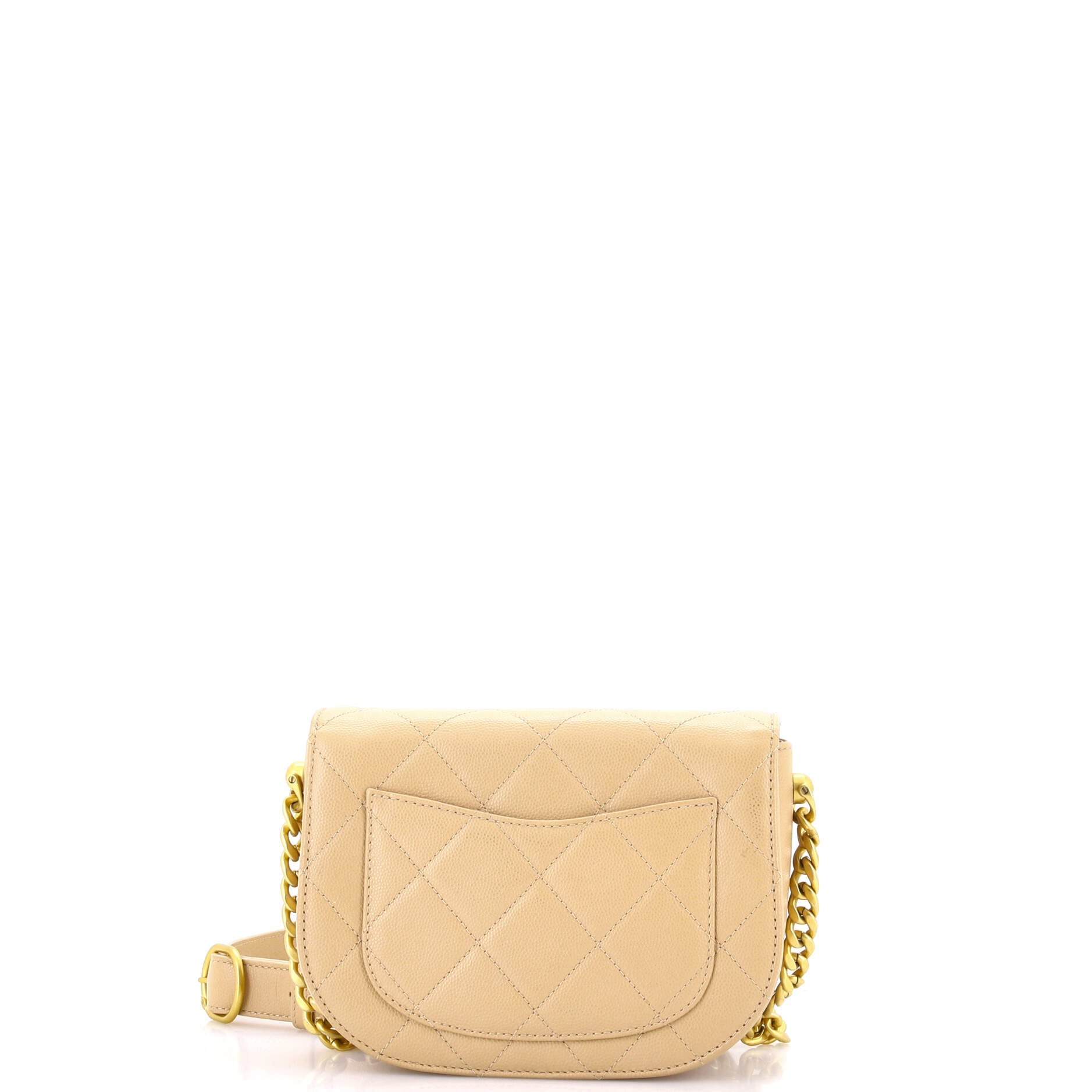 Moon Flap Messenger Bag Quilted Caviar Mini