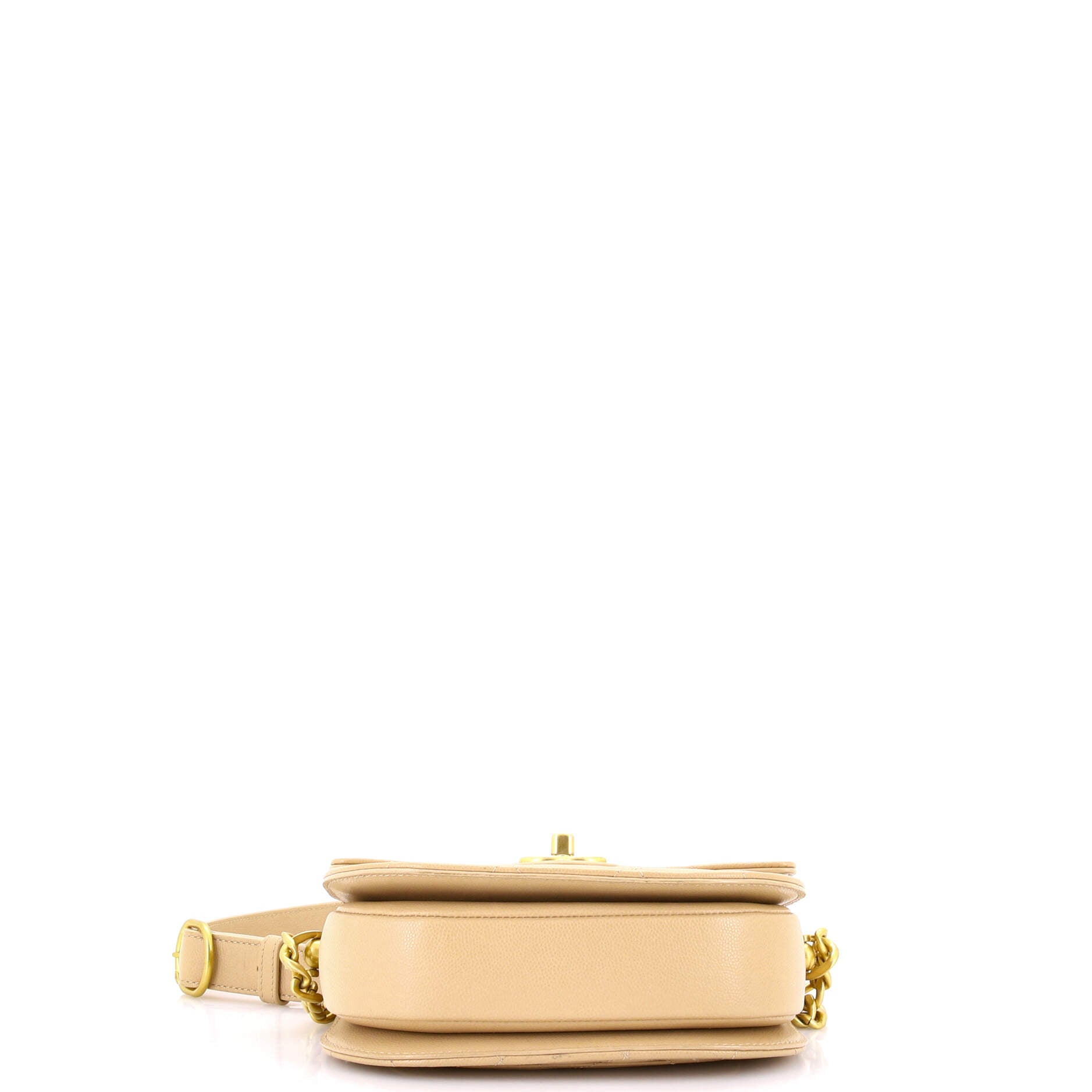 Moon Flap Messenger Bag Quilted Caviar Mini