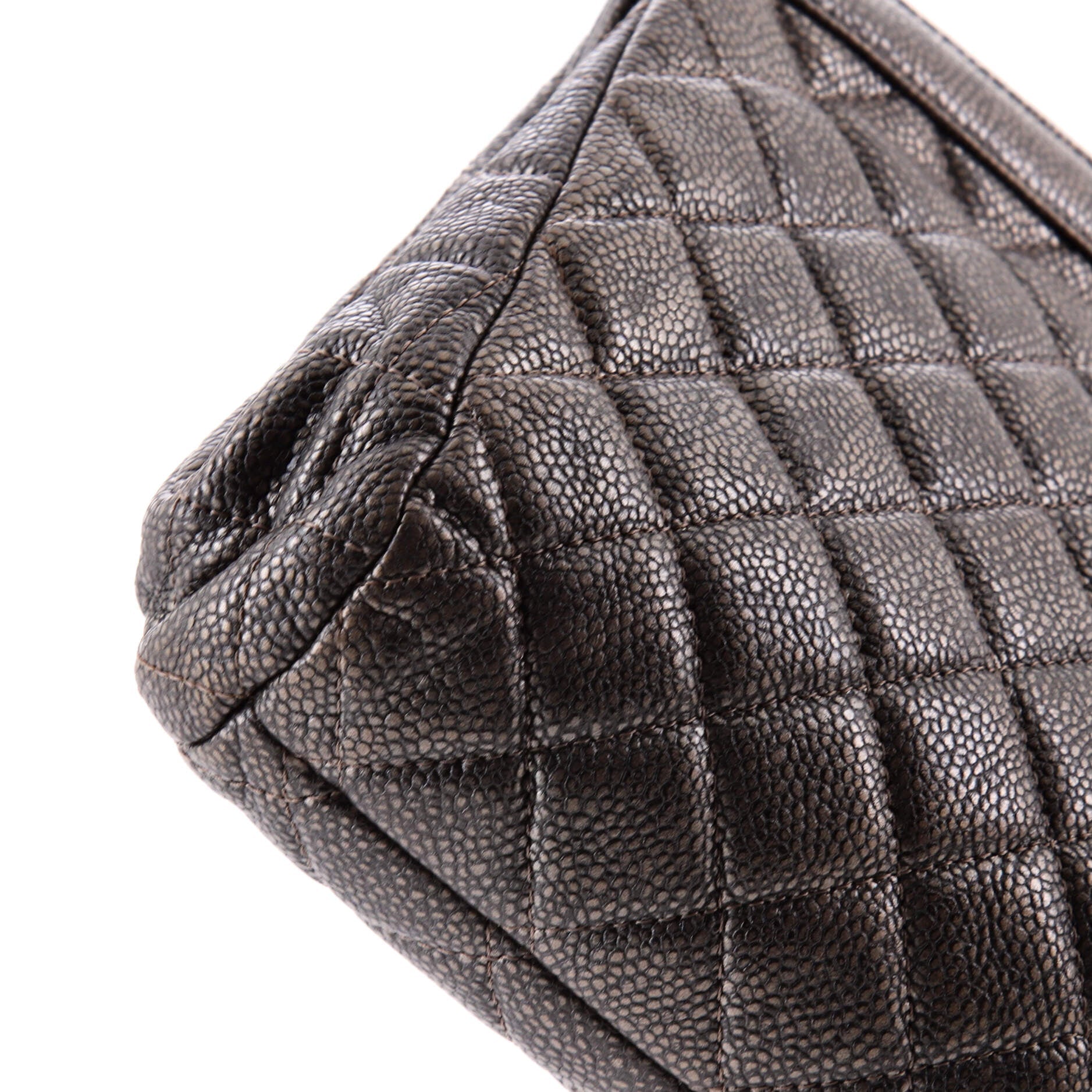 CC Frame Clutch Quilted Caviar Large