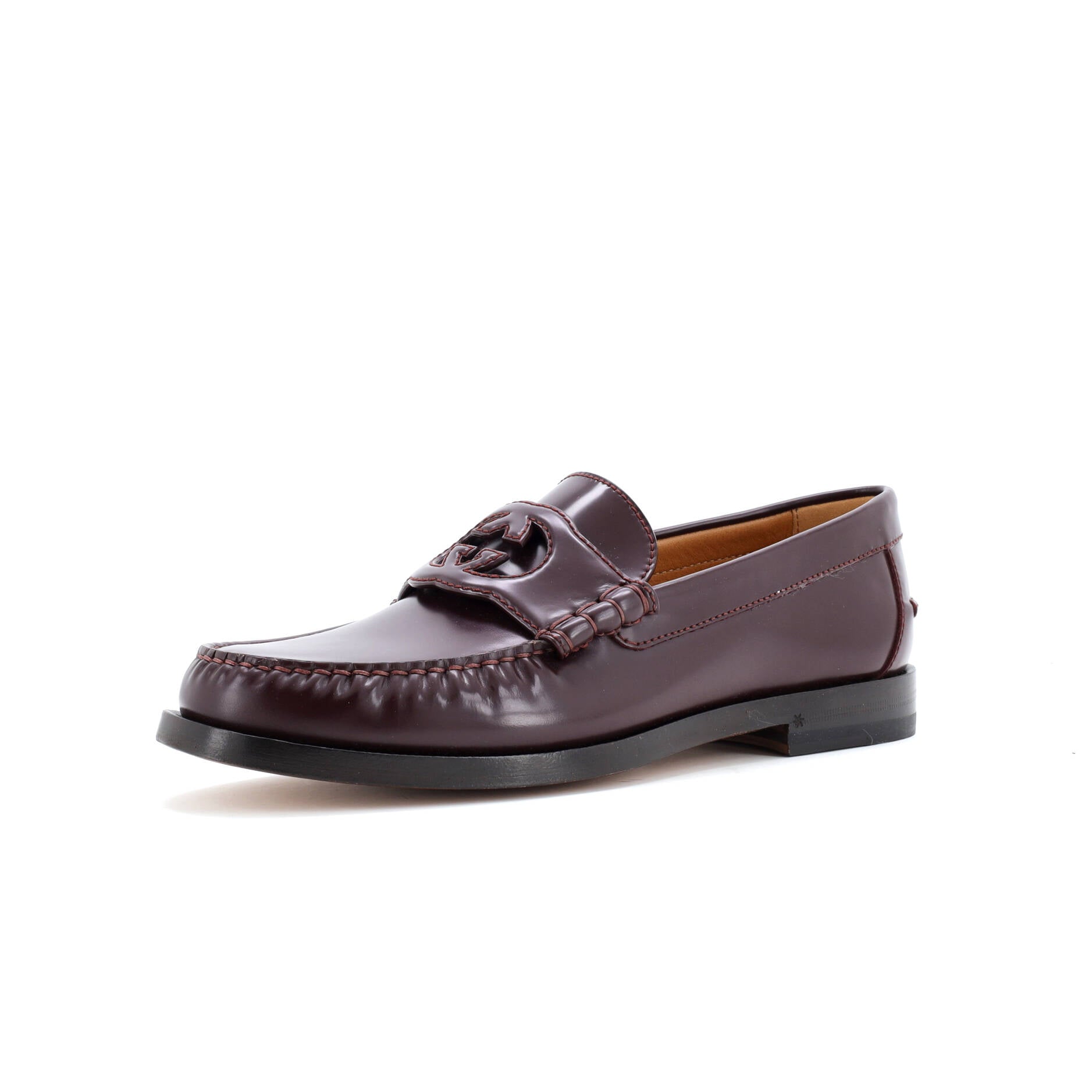 Men's Interlocking G Cutout Loafers Leather
