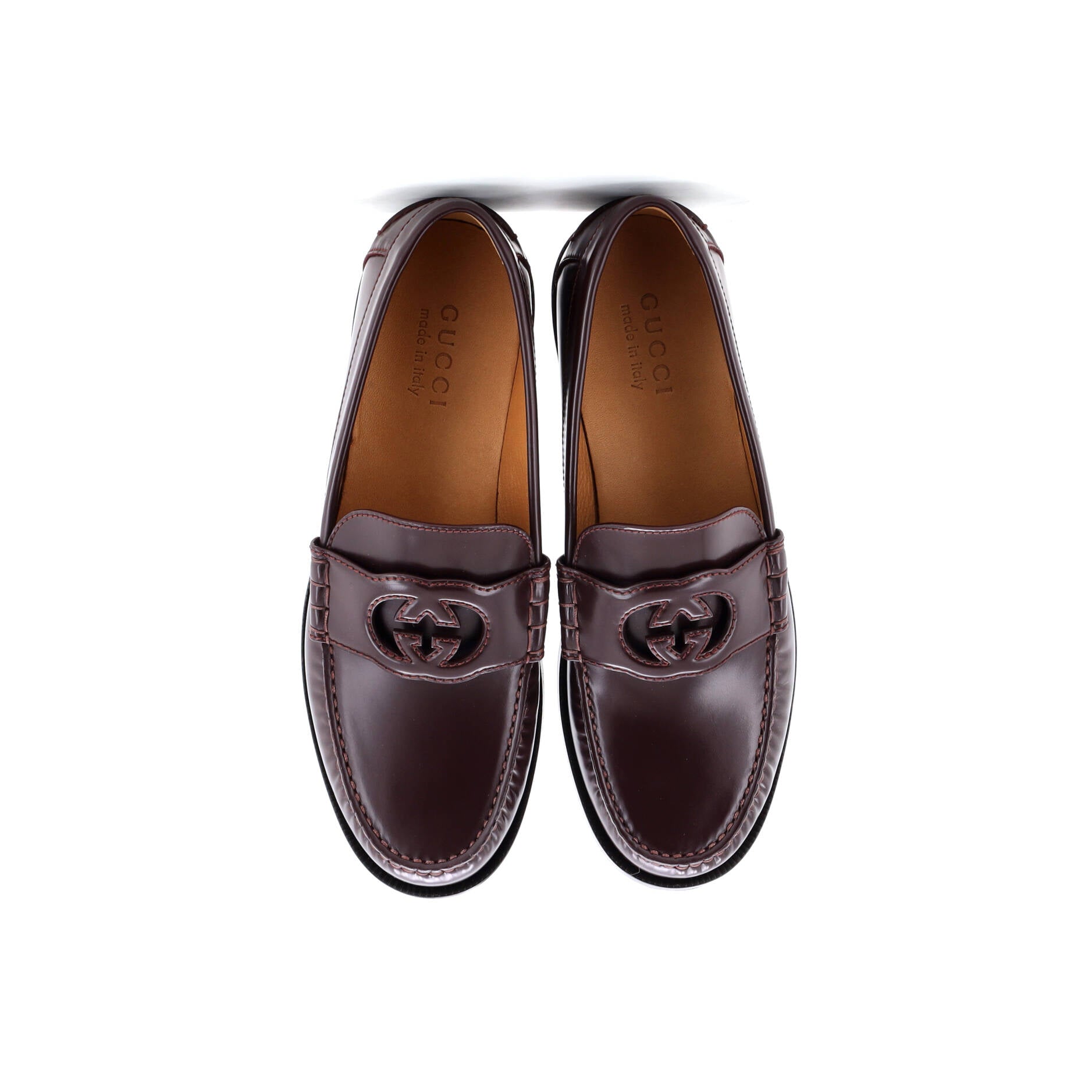 Men's Interlocking G Cutout Loafers Leather