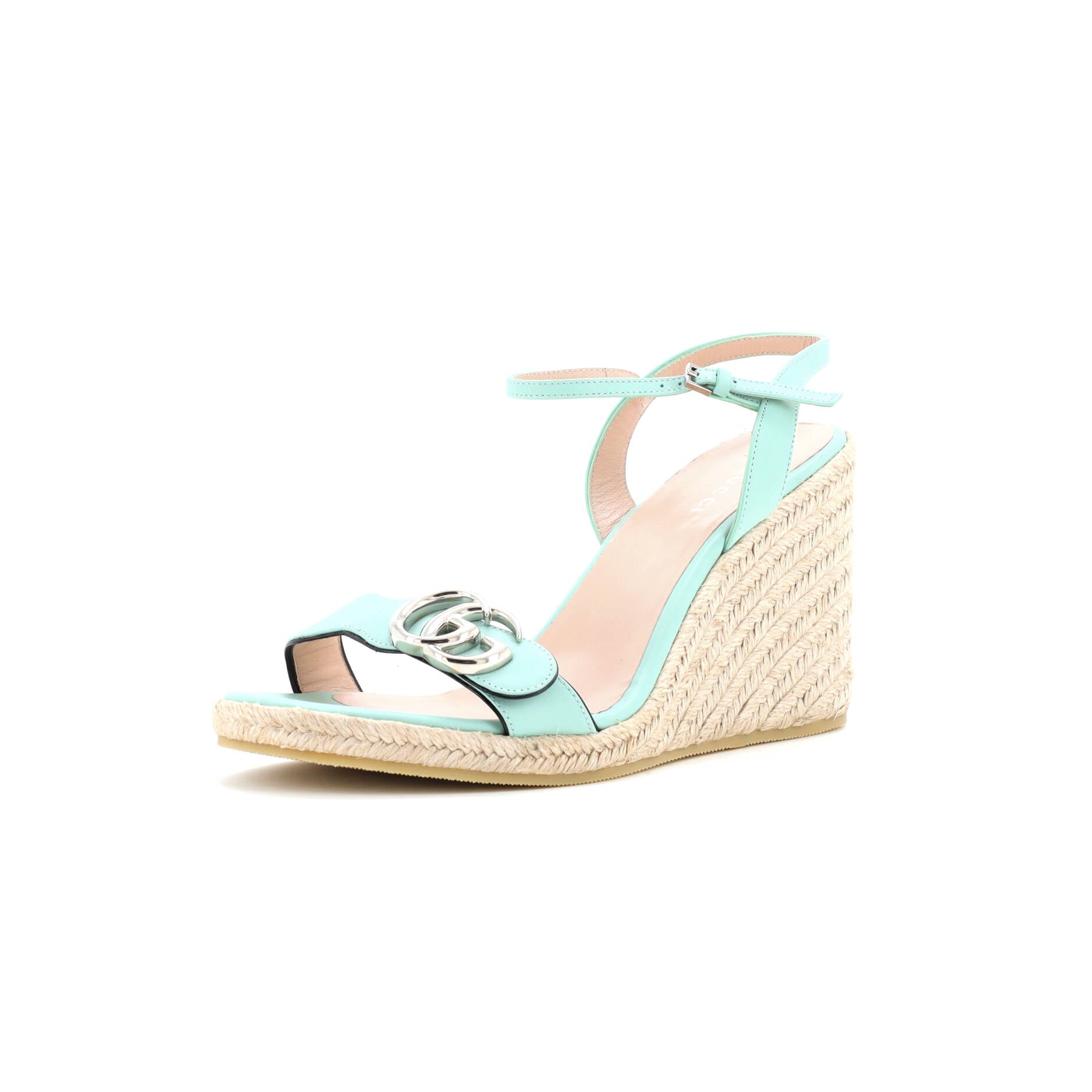 Women's GG Marmont Wedge Espadrille Sandals Leather
