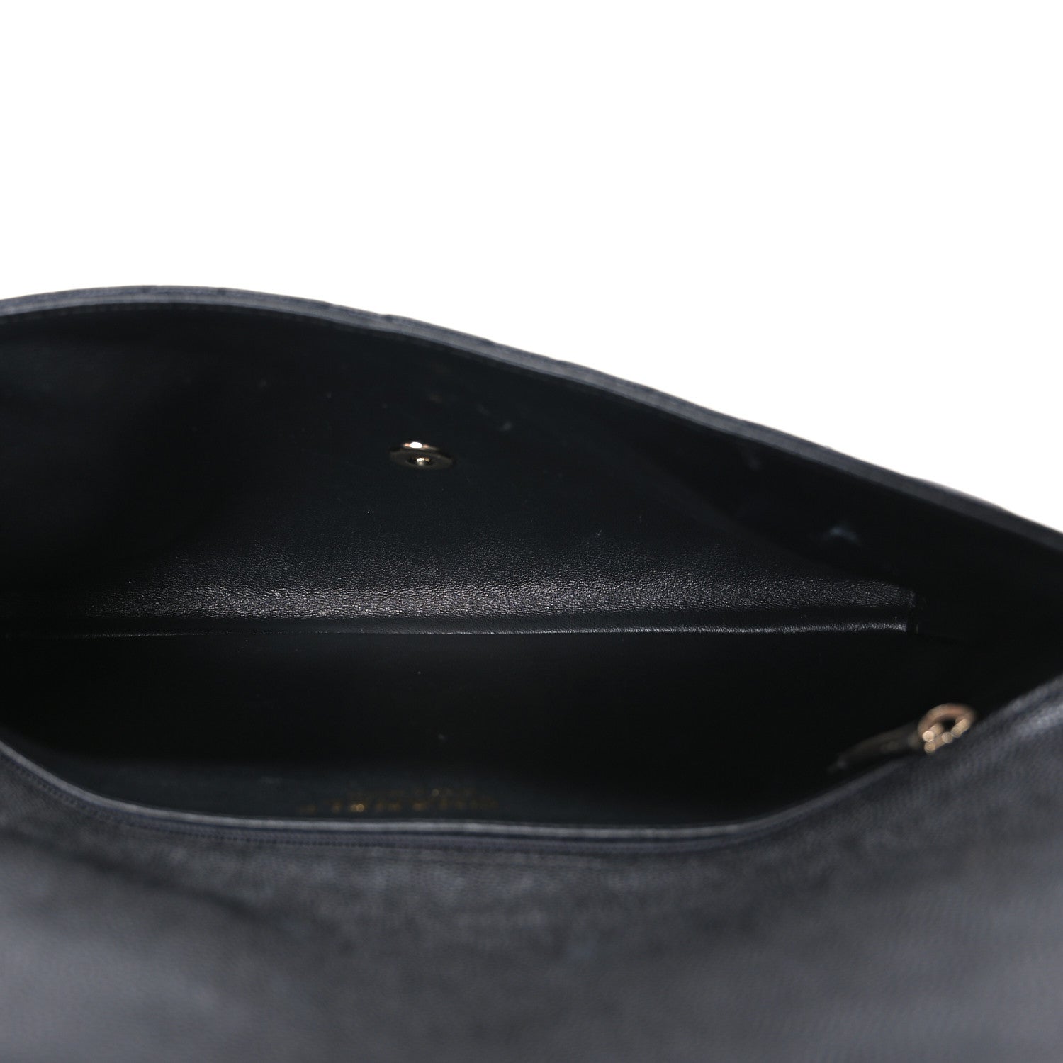 Caviar Quilted Flap Clutch Black