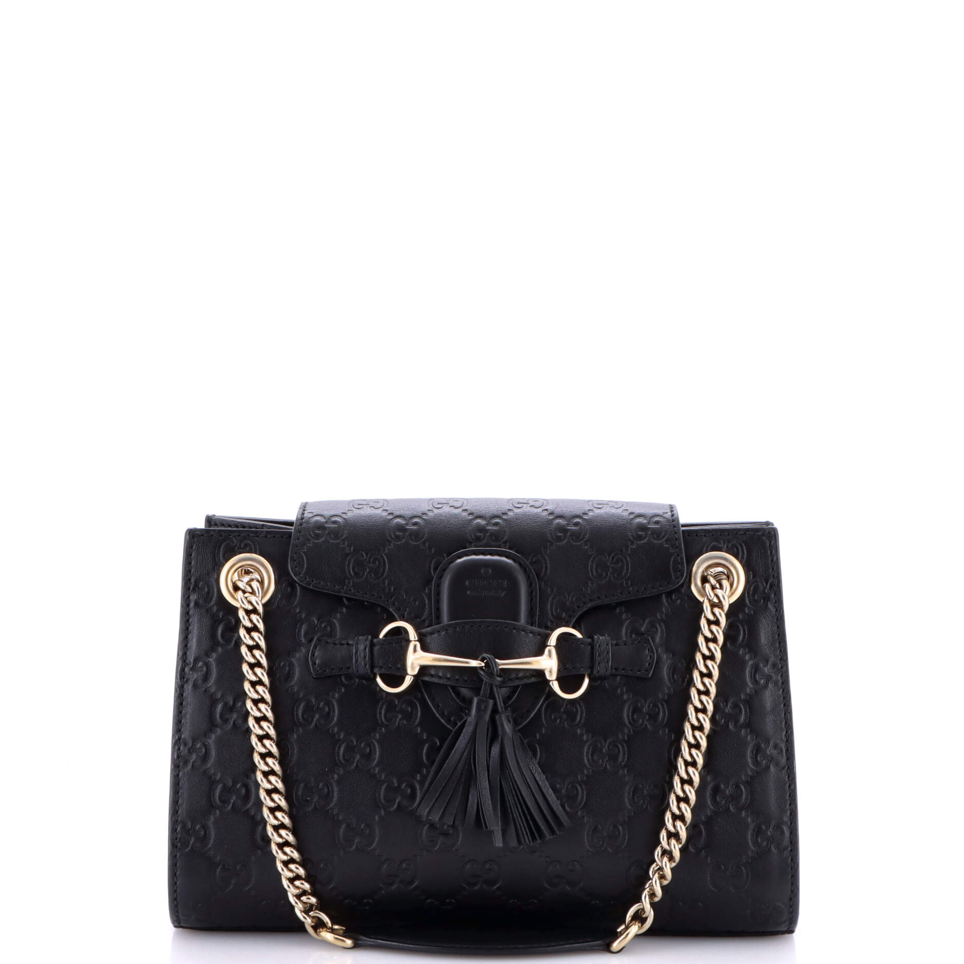 Emily Chain Flap Shoulder Bag Guccissima Leather Small
