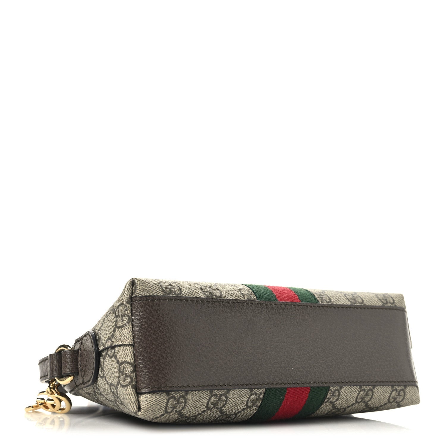 GG Supreme Monogram Textured Dollar Calfskin Web Small Ophidia Dome Shoulder Bag Beige Ebony New Acero