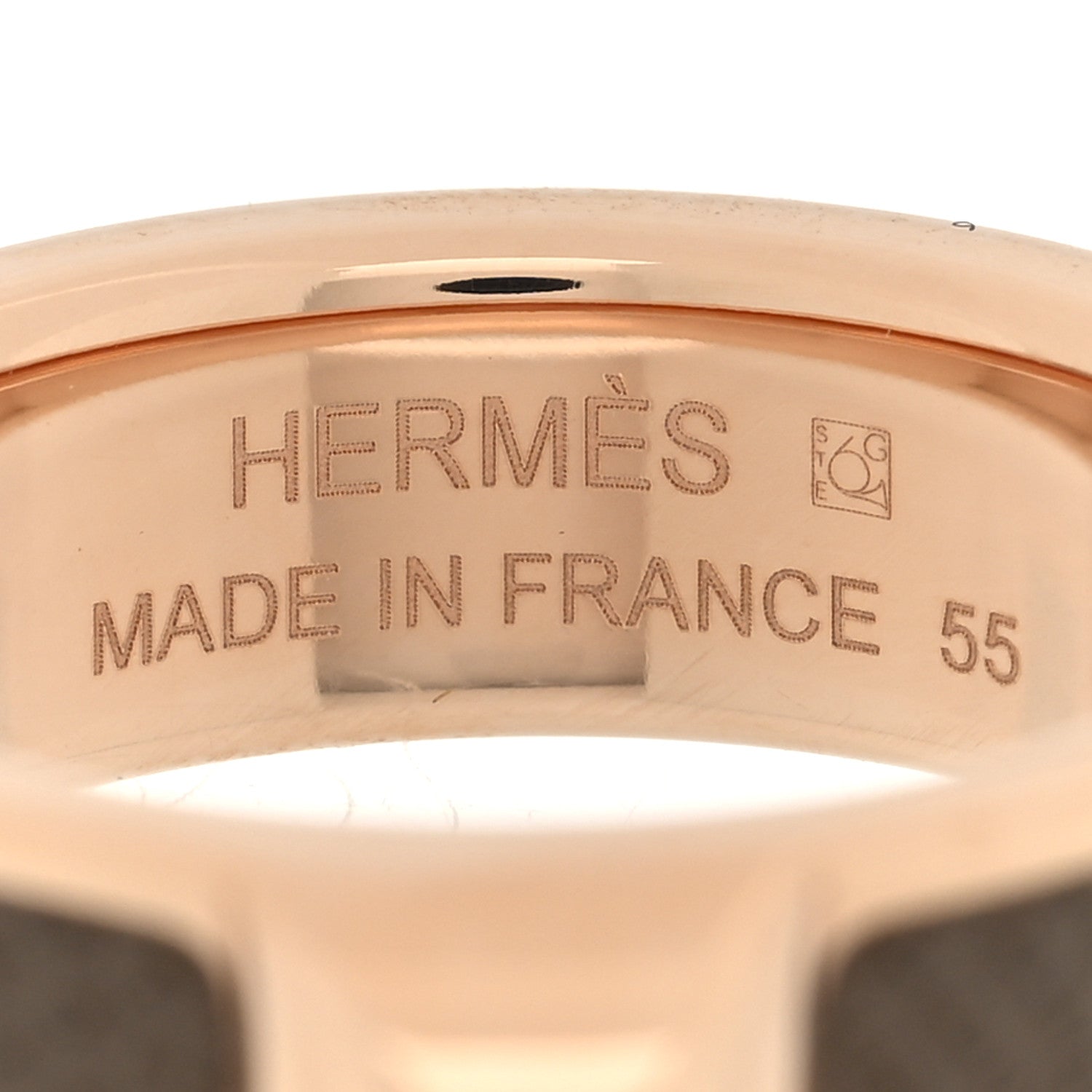 Madame Calfskin Athena Simple Stud Ring 55 7.25 Etoupe