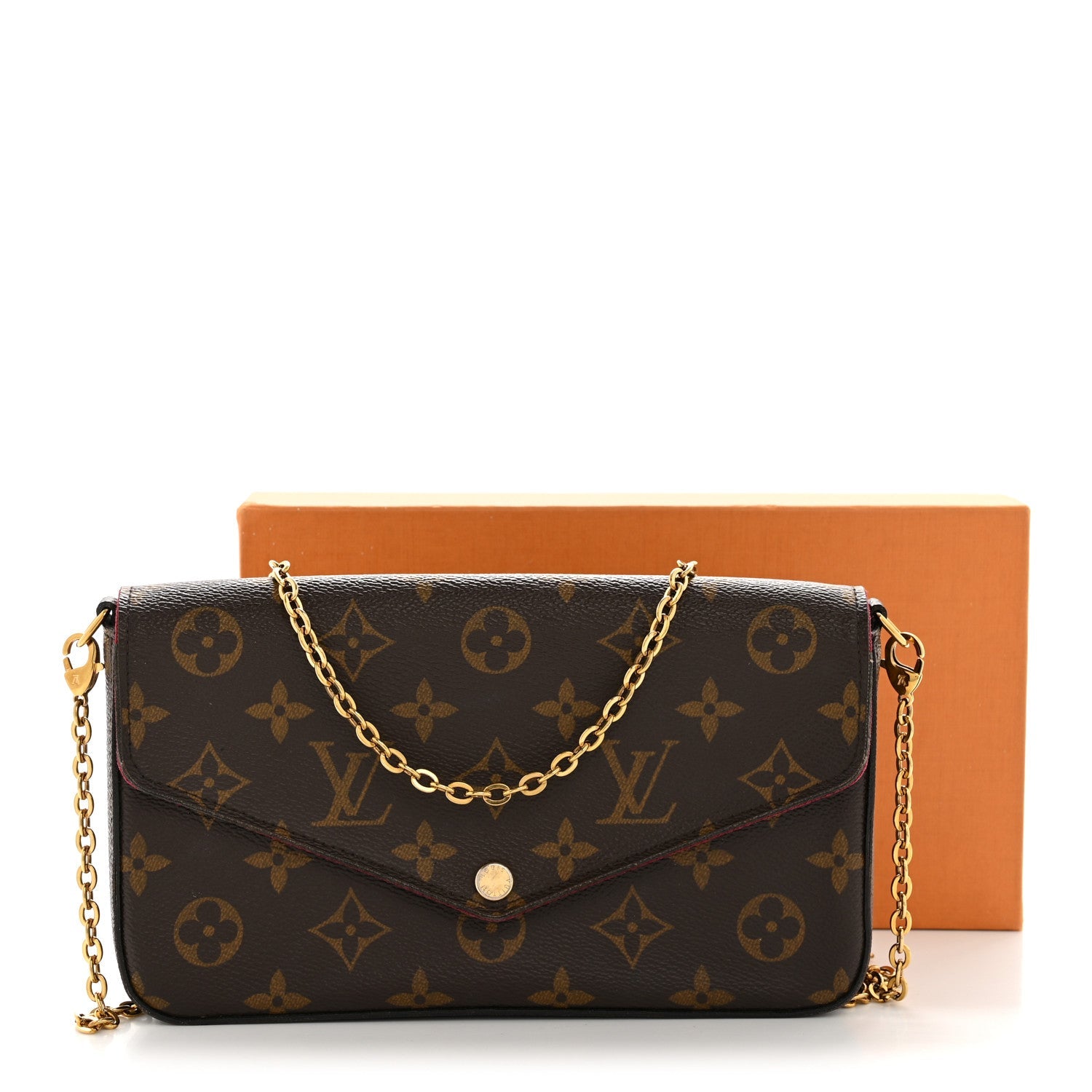 Monogram Pochette Felicie Chain Wallet Fuchsia