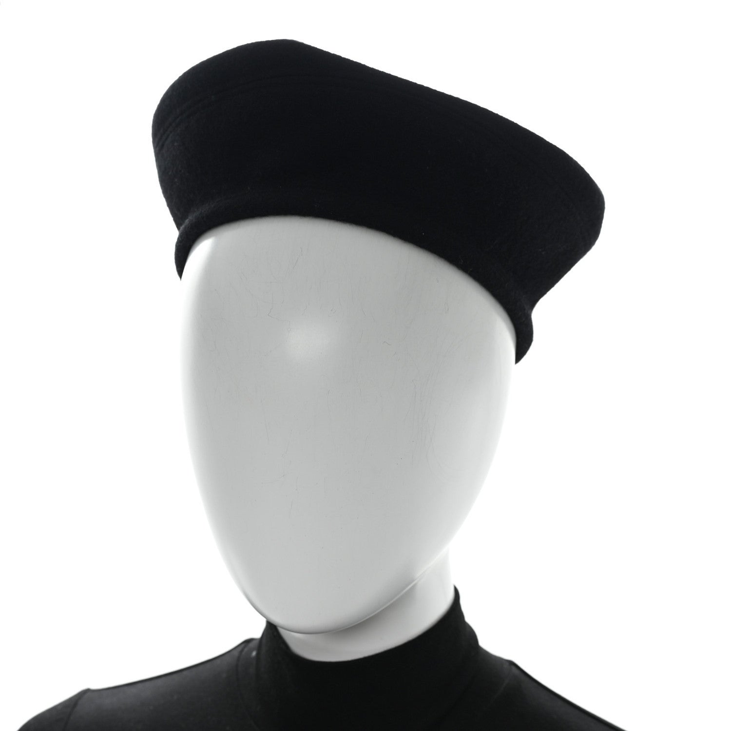 Wool Cashmere Saint Honore Drap Beret 56 Black