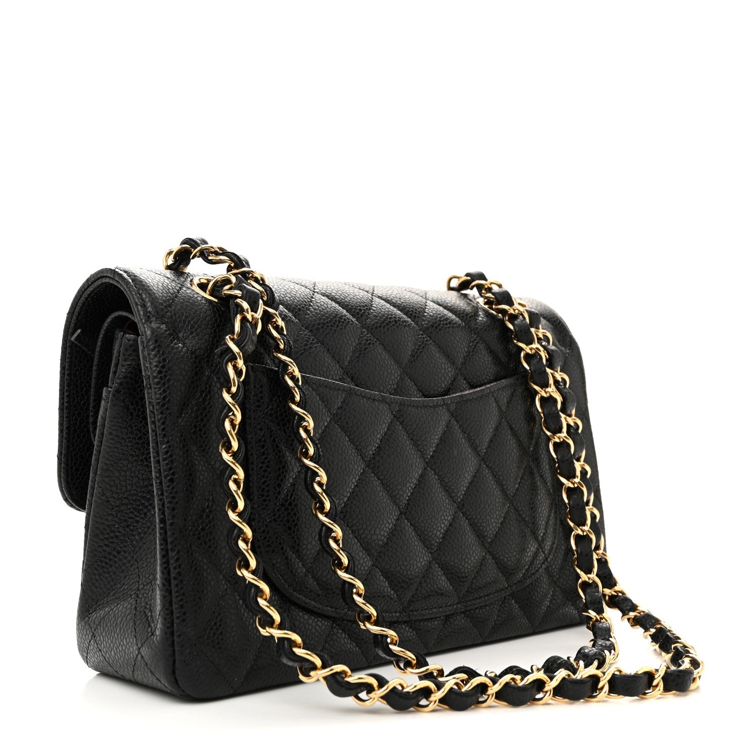Caviar Quilted Small Double Flap Black