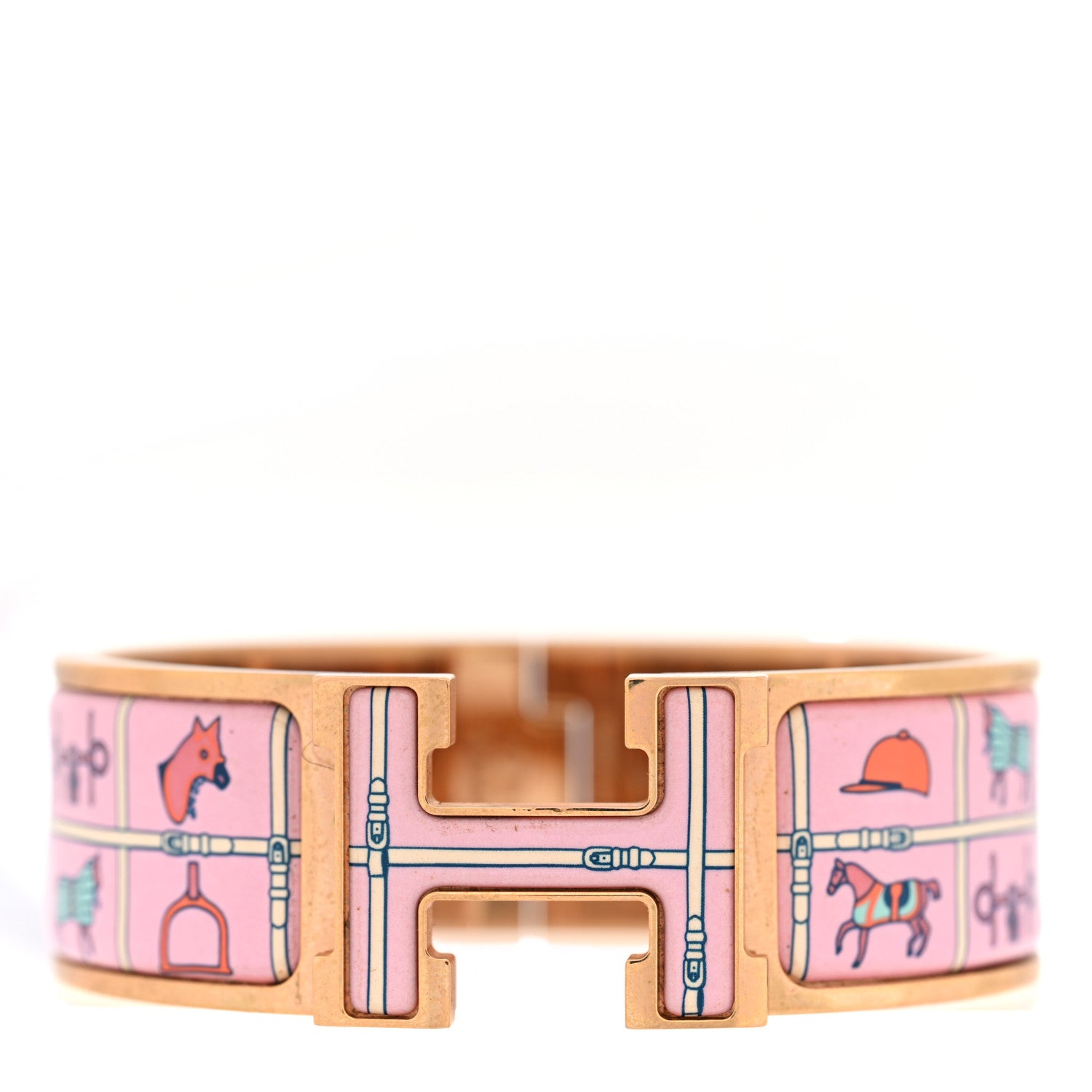Enamel Printed Wide Couvertures et Tenues de Jour Clic Clac H Bracelet PM Color Patch