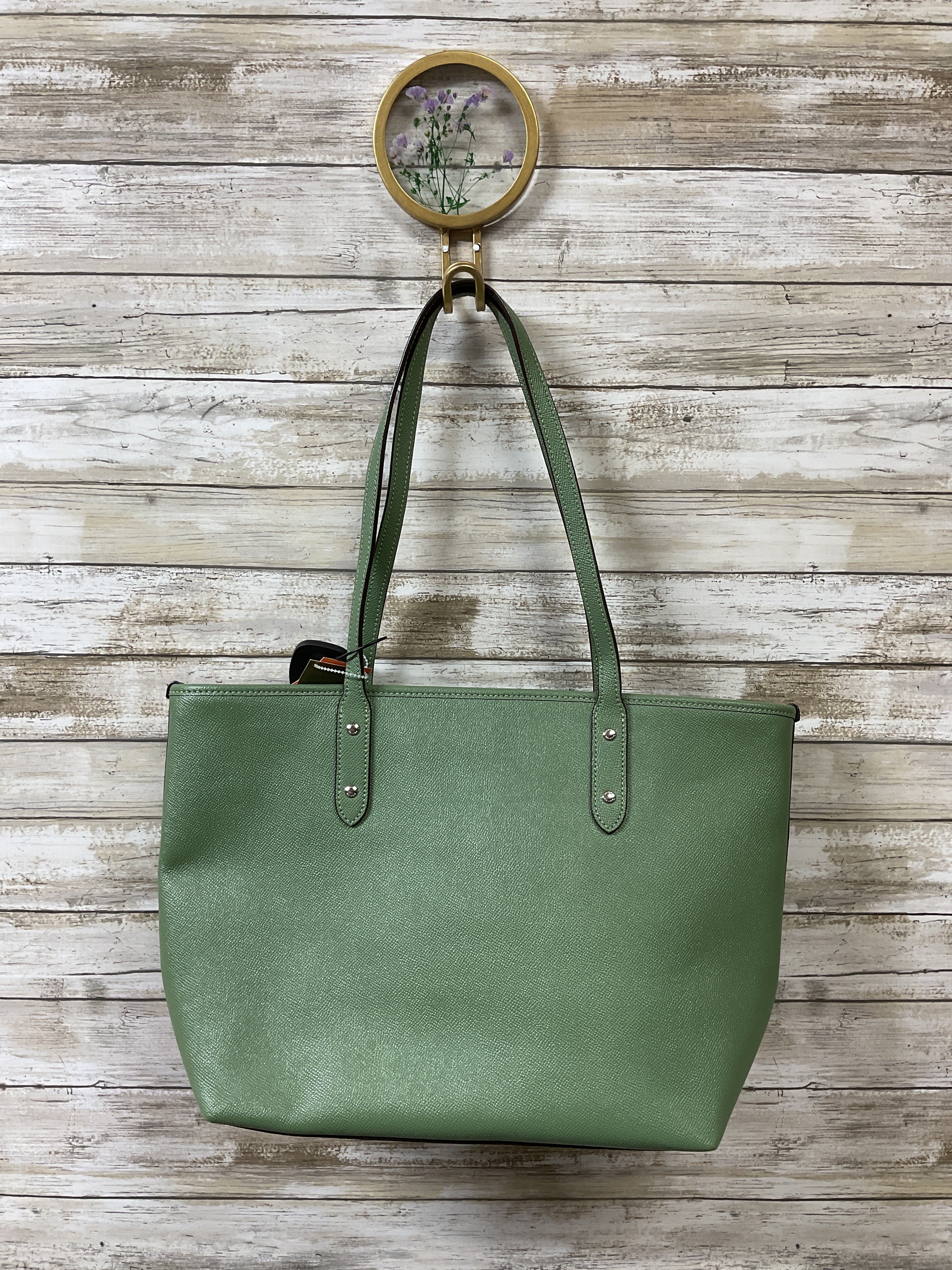 Handbag Designer By Coach In Green, Size:Medium