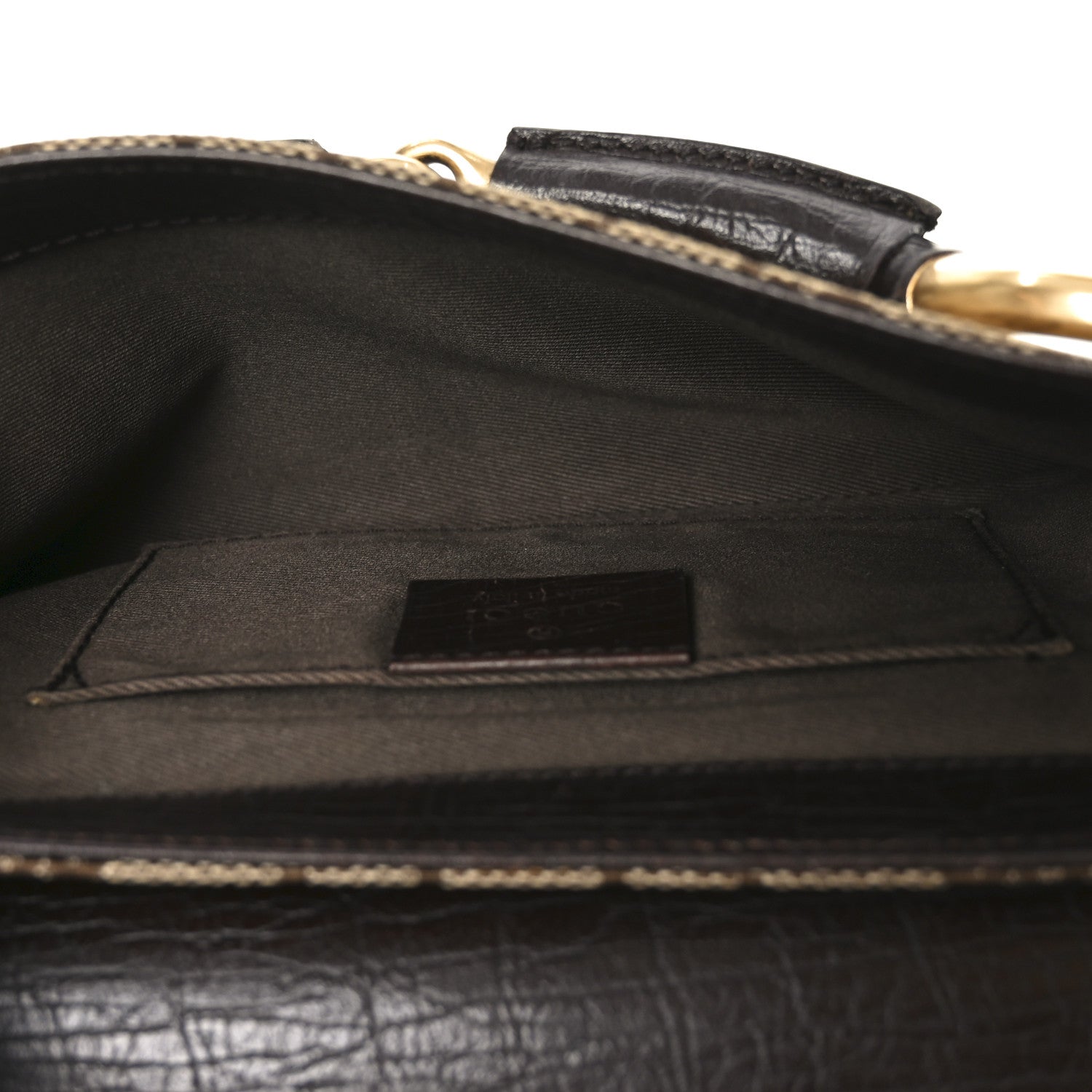Monogram Horsebit Clutch Dark Brown