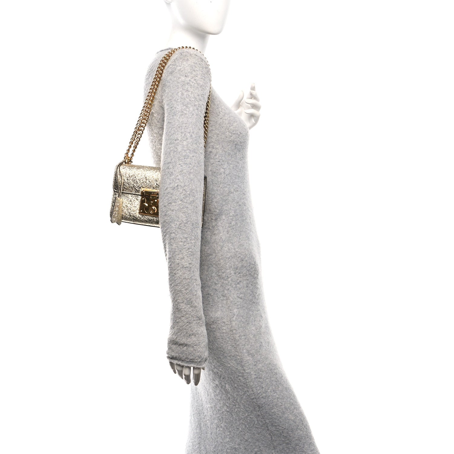 Galassia Small Padlock Shoulder Bag Platino