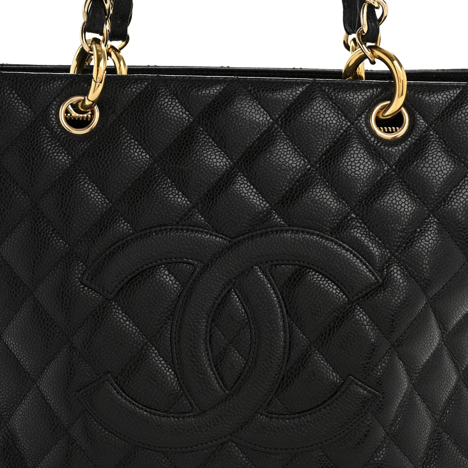 Caviar Quilted Grand Shopping Tote GST Black