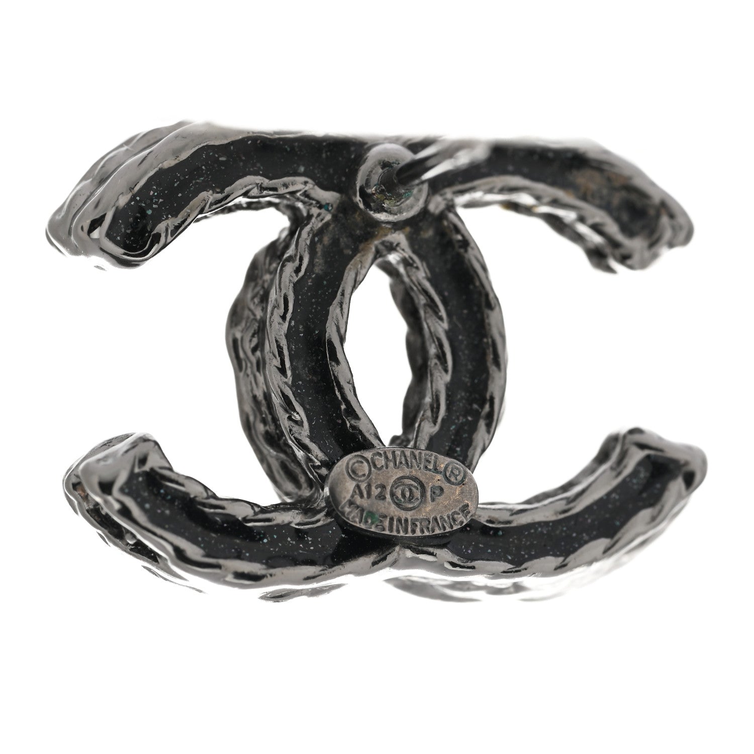 Ruthenium Crystal CC Earrings Black